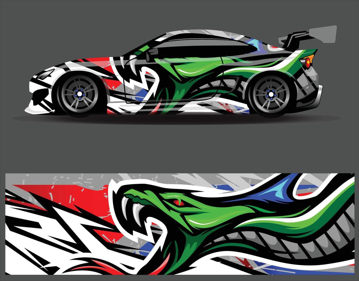 Diseños de fondo de carreras de rayas abstractas gráficas para aventuras de carreras de rally de vehículos y librea de carreras de autos vector