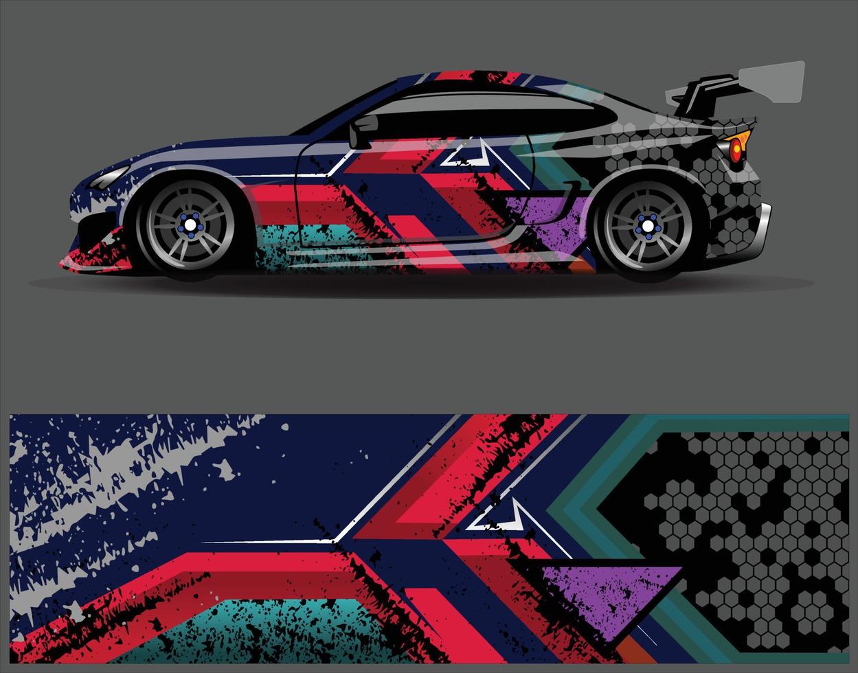 Car wrap decal graphics. Abstract eagle stripe  grunge racing and sport background for racing livery or daily use car vinyl sticker vector