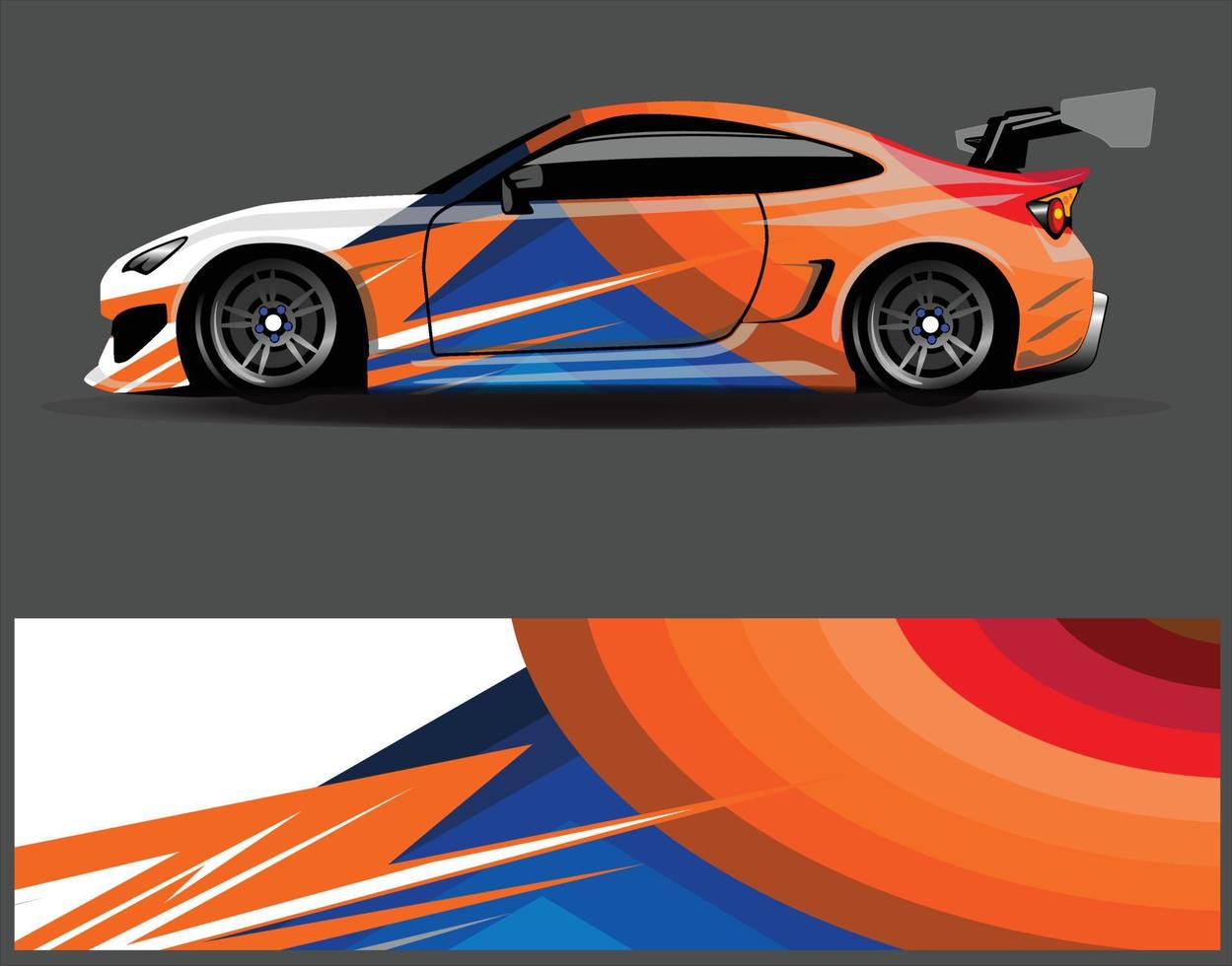 Diseños de fondo de carreras de rayas abstractas gráficas para aventuras de carreras de rally de vehículos y librea de carreras de autos vector