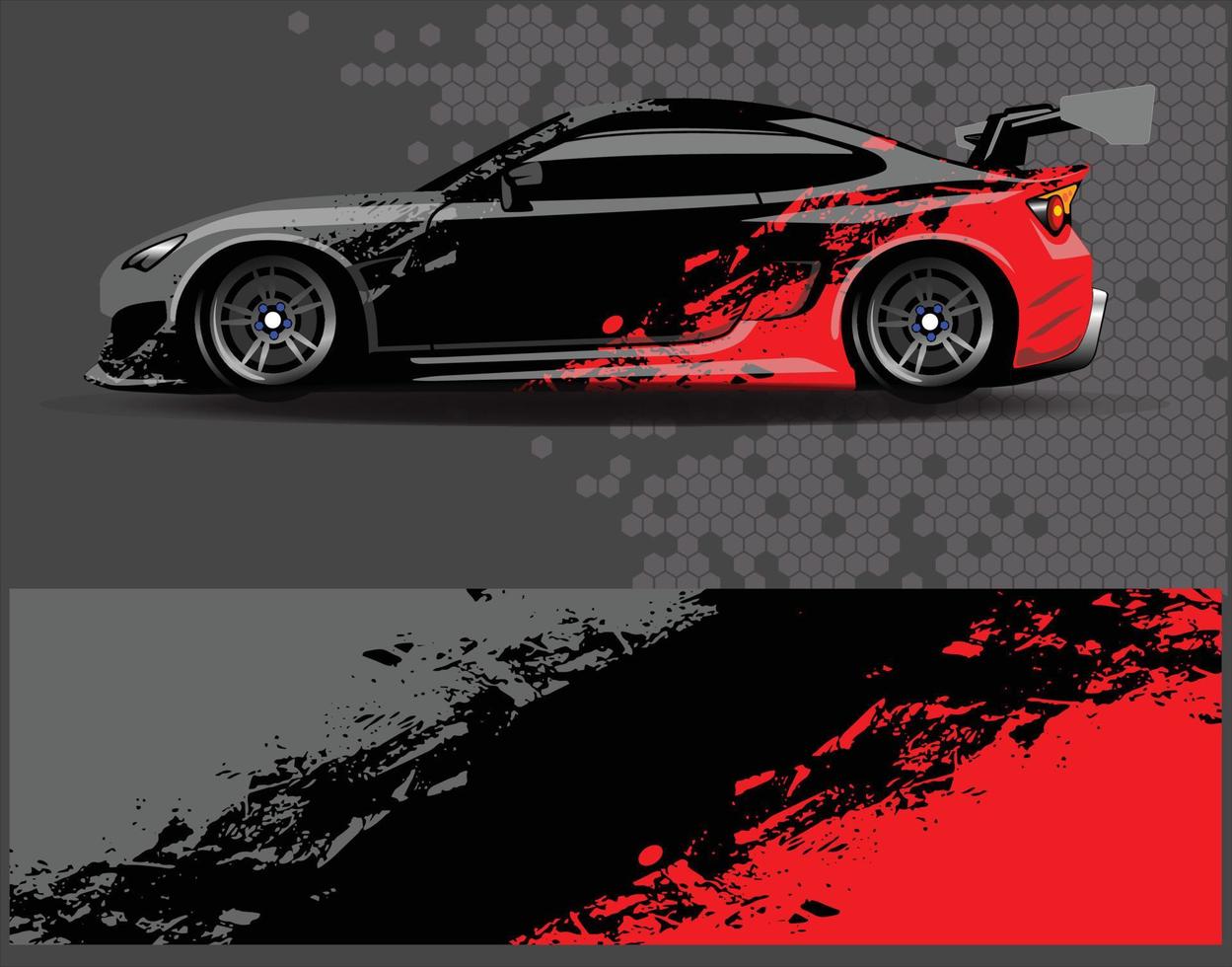 Car wrap decal graphics. Abstract eagle stripe  grunge racing and sport background for racing livery or daily use car vinyl sticker vector