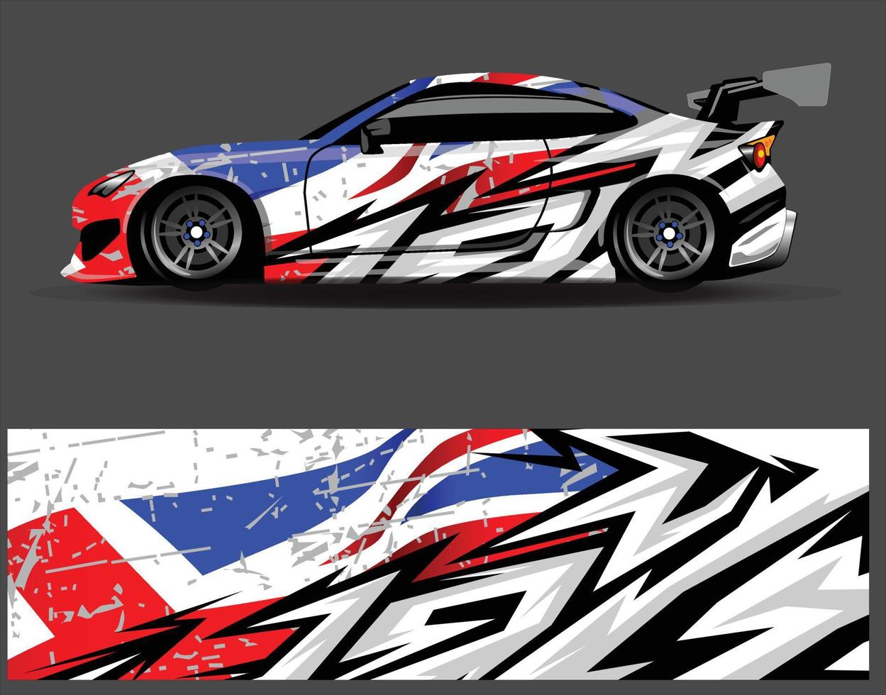 Graphic abstract stripe racing background designs for vehicle  rally  race  adventure and car racing livery vector