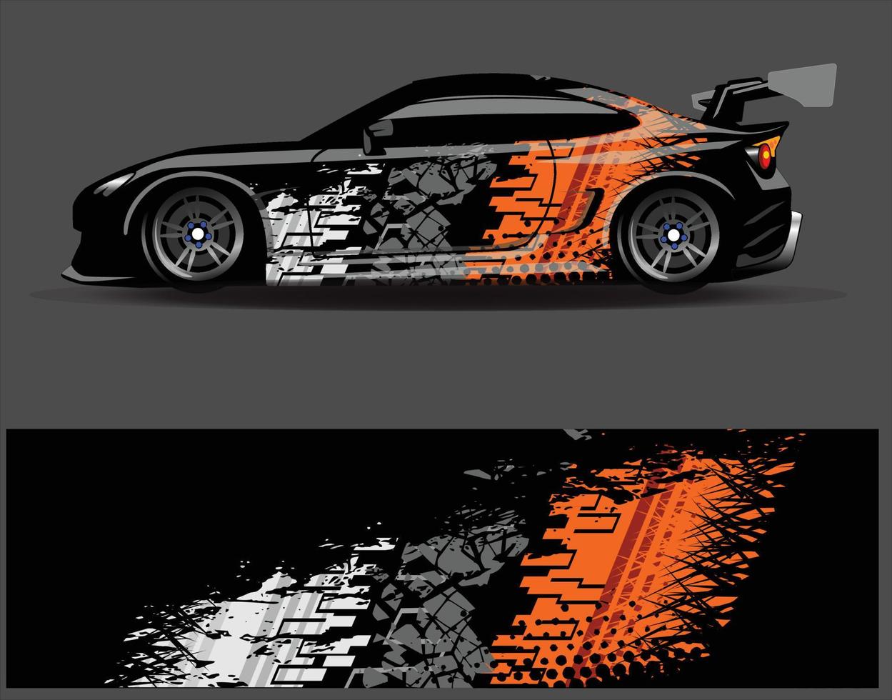 Car wrap decal graphics. Abstract eagle stripe  grunge racing and sport background for racing livery or daily use car vinyl sticker vector