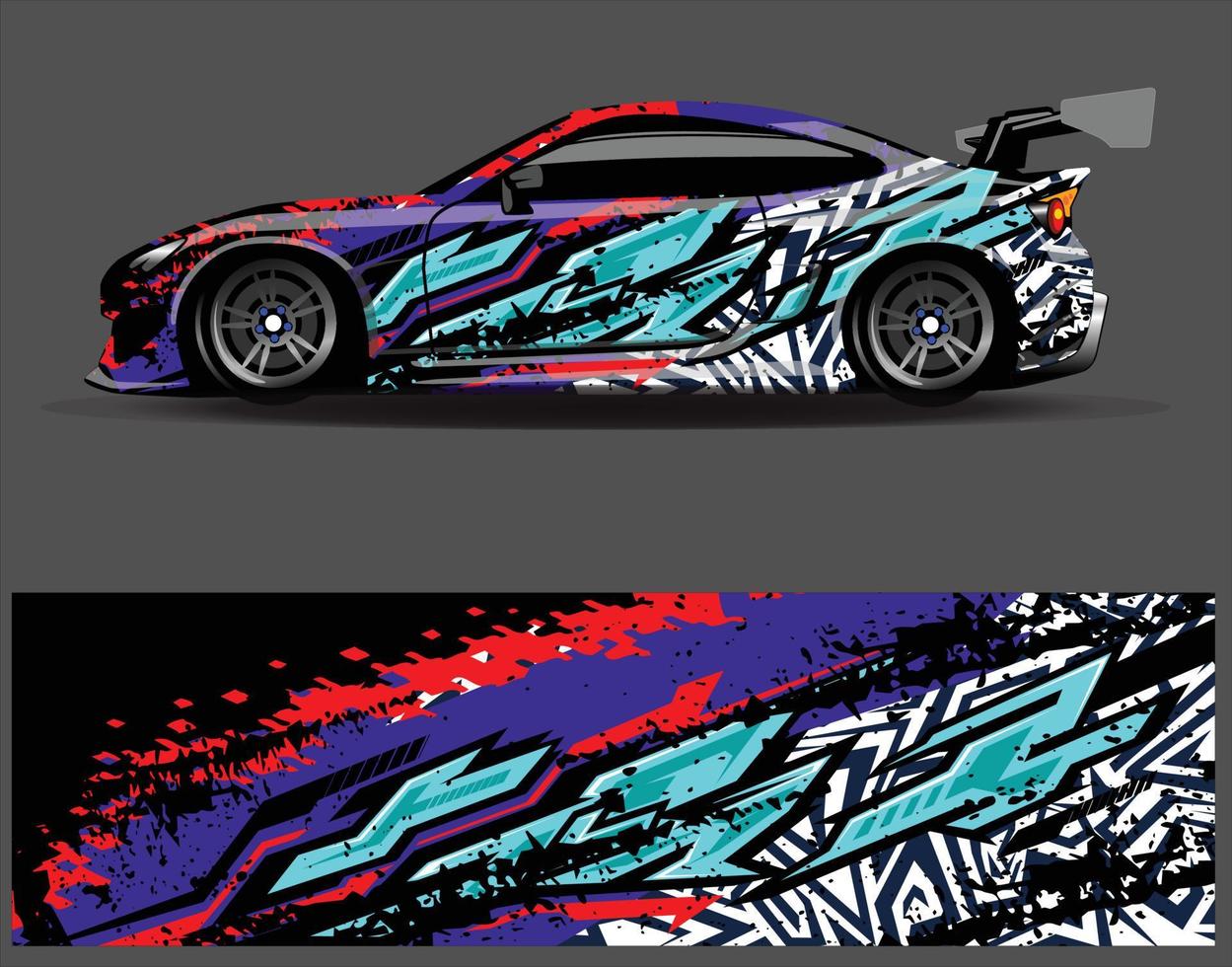 Car wrap decal graphics. Abstract eagle stripe  grunge racing and sport background for racing livery or daily use car vinyl sticker vector