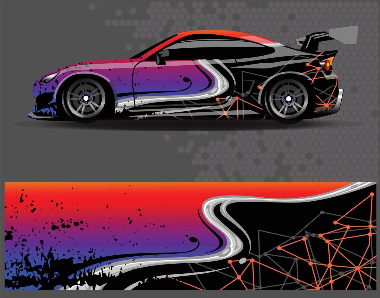 Car wrap decal graphics. Abstract eagle stripe  grunge racing and sport background for racing livery or daily use car vinyl sticker vector