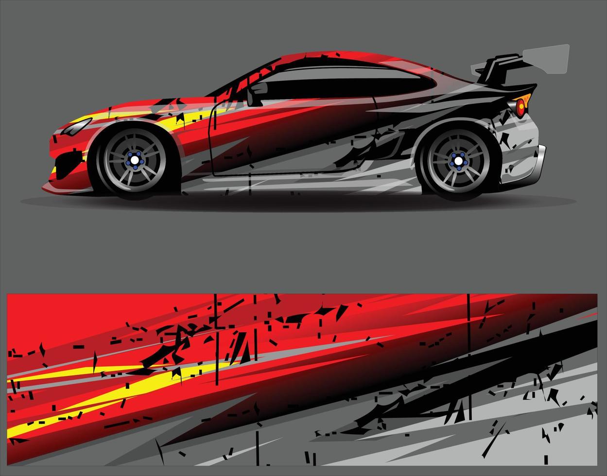 car wrap  decal  vinyl sticker designs concept. auto design geometric stripe tiger background for wrap vehicles race cars cargo vans and livery vector