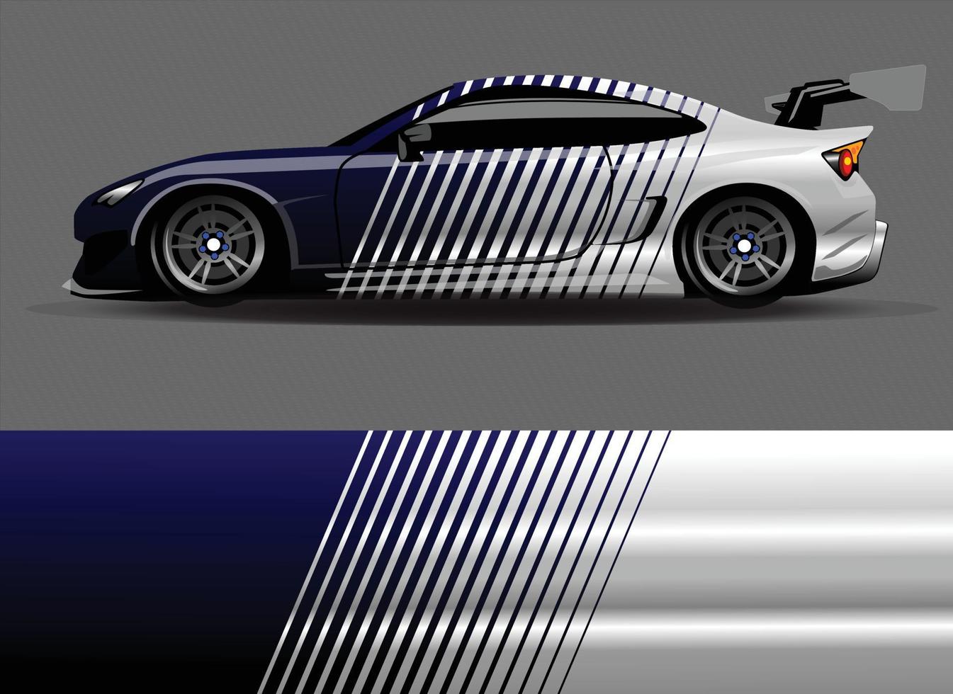 Car wrap design vector. Graphic abstract stripe racing background kit designs for wrap vehicle  race car  rally  adventure and livery vector