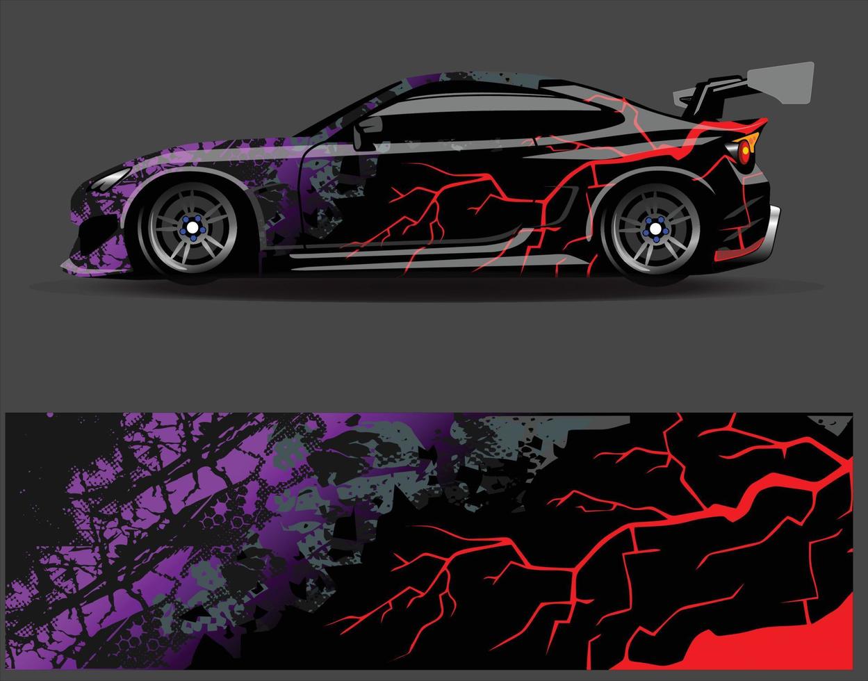 Diseños de fondo de carreras de rayas abstractas gráficas para aventuras de carreras de rally de vehículos y librea de carreras de autos vector