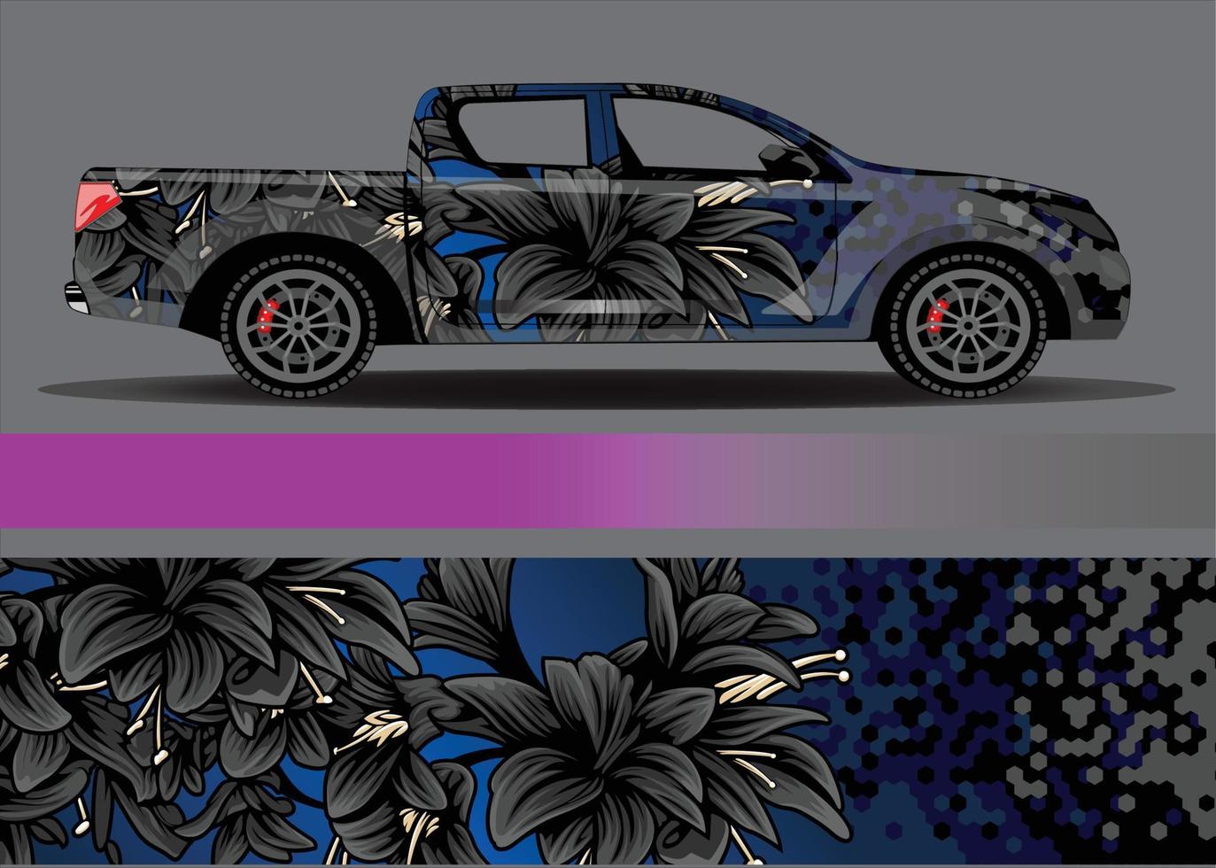 Car wrap design vector. Graphic abstract stripe racing background kit designs for wrap vehicle  race car  rally  adventure and livery vector