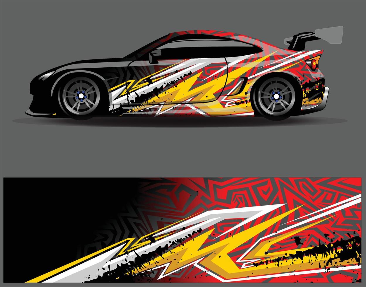 Car wrap decal graphics. Abstract eagle stripe  grunge racing and sport background for racing livery or daily use car vinyl sticker vector