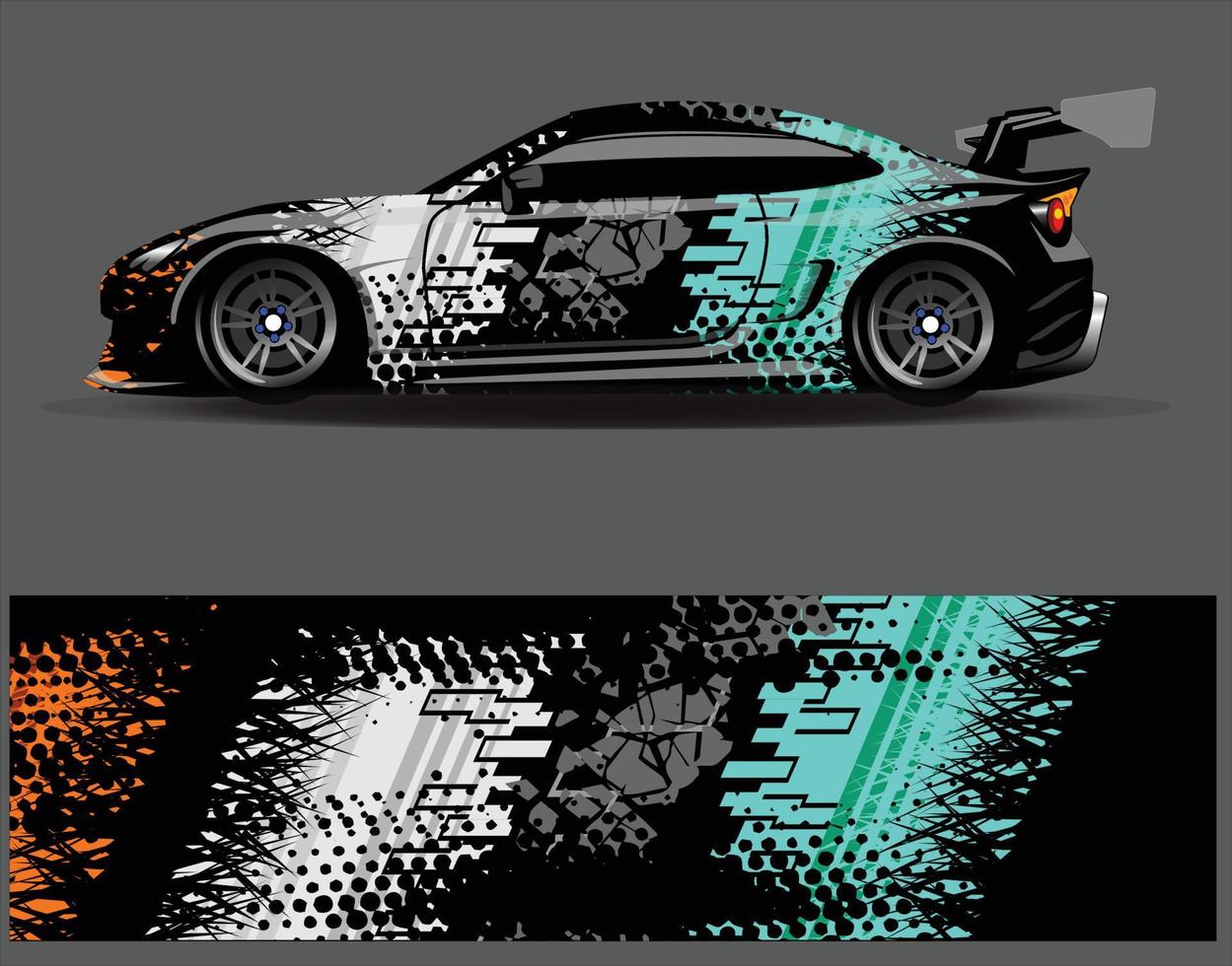 gráficos de calcomanías de envoltura de automóviles. carreras de grunge de rayas de águila abstractas y fondo deportivo para librea de carreras o adhesivo de vinilo de coche de uso diario vector