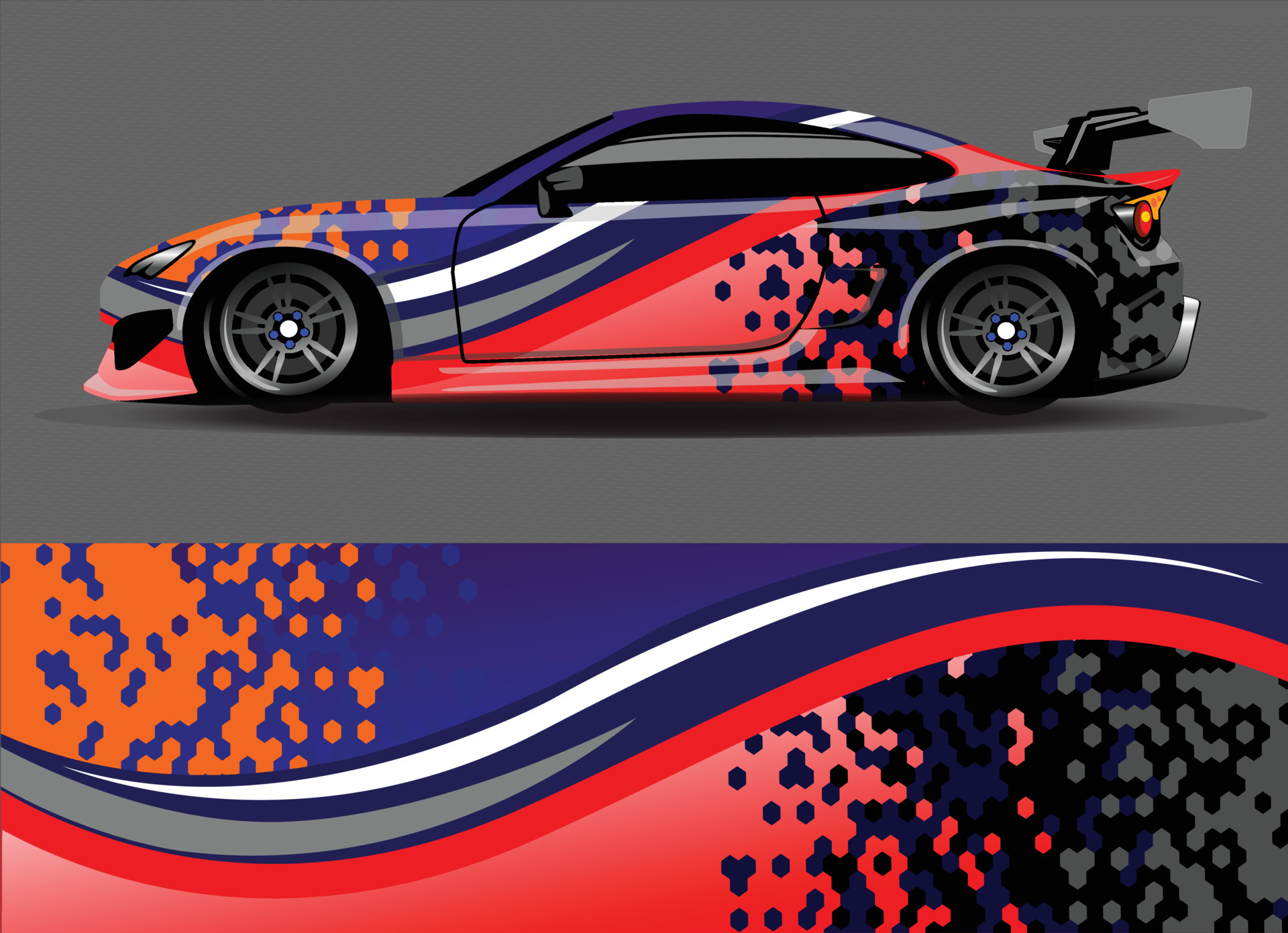 car wrap decal vinyl sticker designs concept. auto design geometric