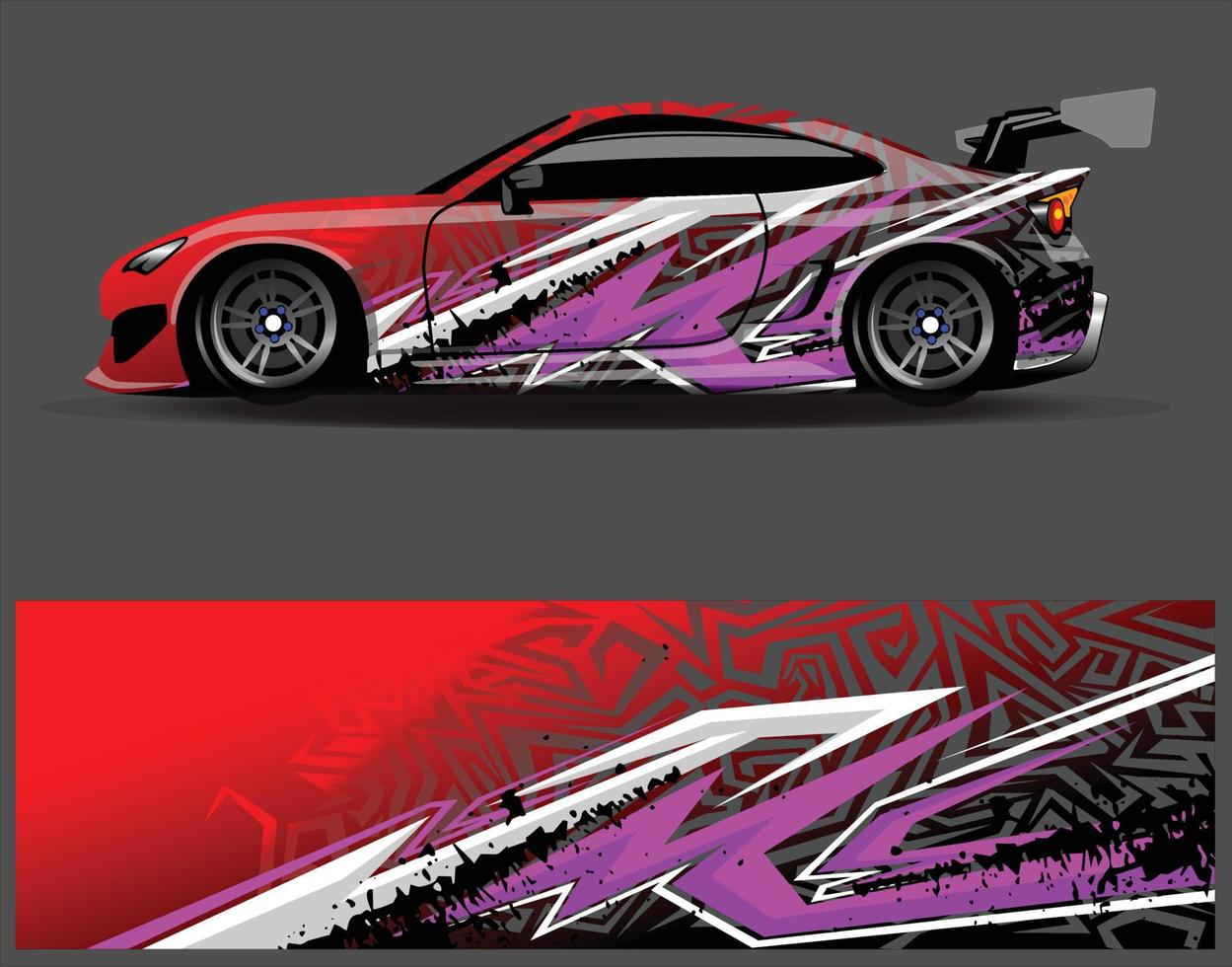 Car wrap decal graphics. Abstract eagle stripe  grunge racing and sport background for racing livery or daily use car vinyl sticker vector