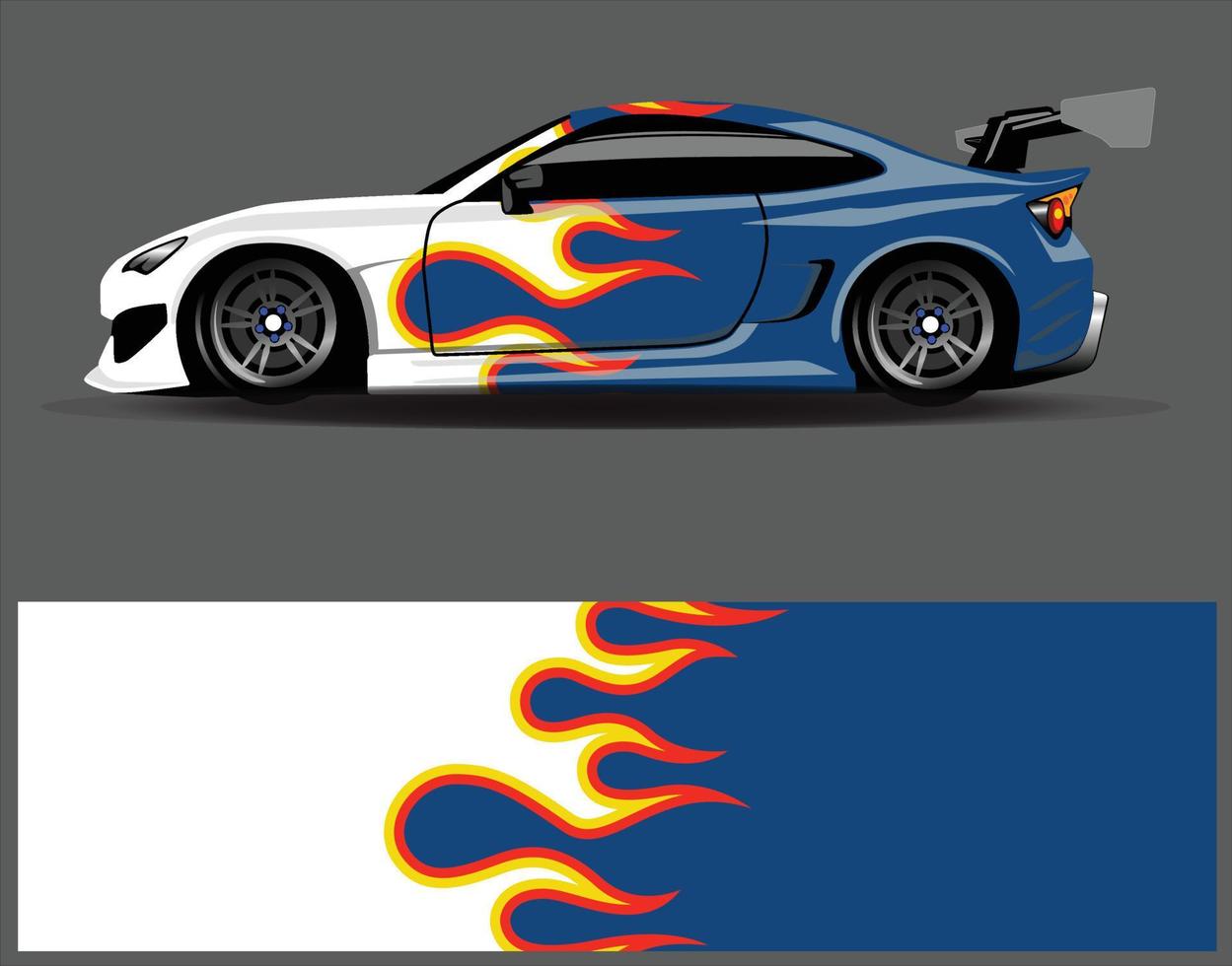 Diseños de fondo de carreras de rayas abstractas gráficas para aventuras de carreras de rally de vehículos y librea de carreras de autos vector