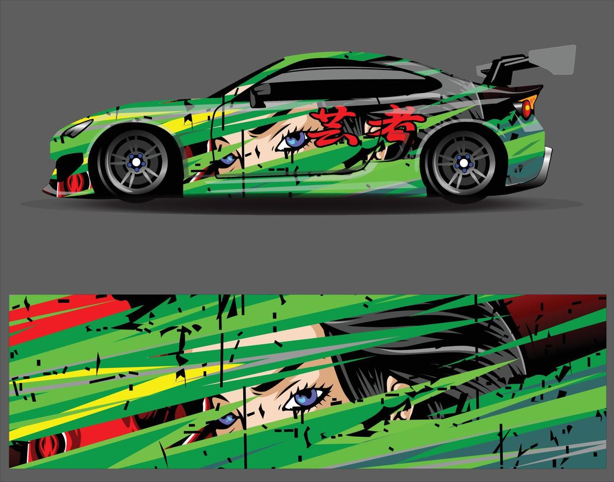 Graphic abstract stripe racing background designs for vehicle  rally  race  adventure and car racing livery vector