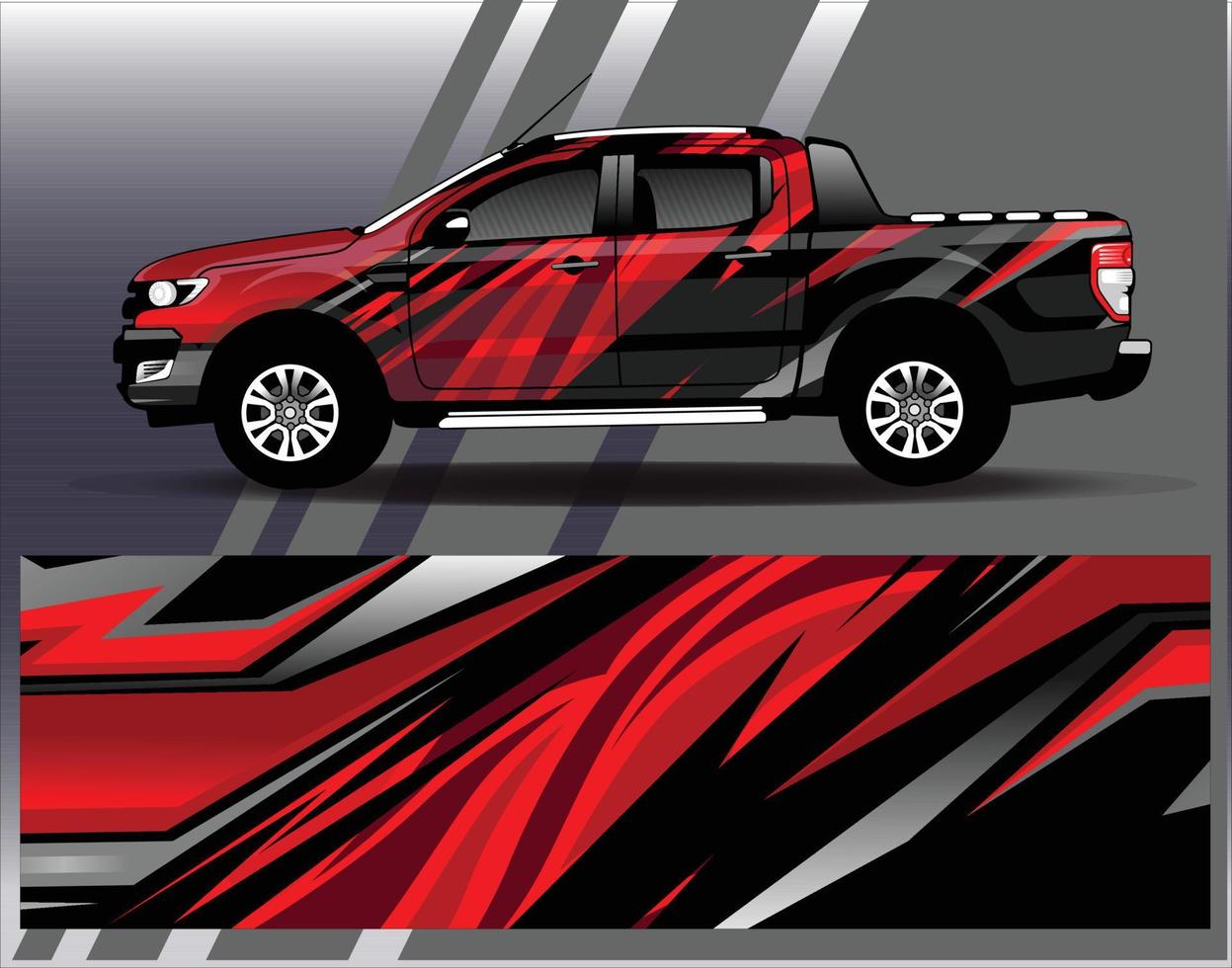 Car wrap design vector. Graphic abstract stripe racing background kit designs for wrap vehicle  race car  rally  adventure and livery vector