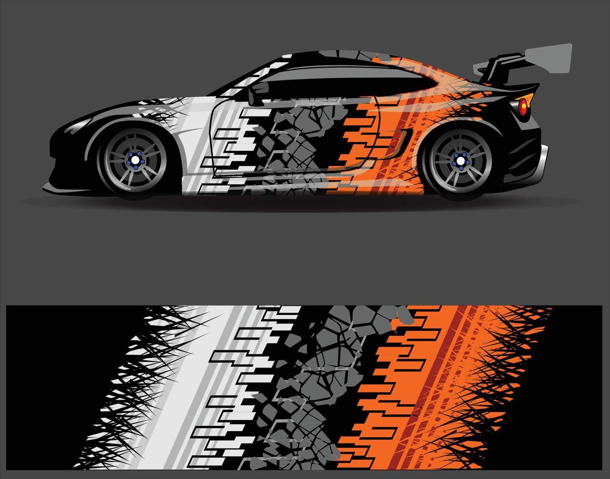Car wrap decal graphics. Abstract eagle stripe  grunge racing and sport background for racing livery or daily use car vinyl sticker vector