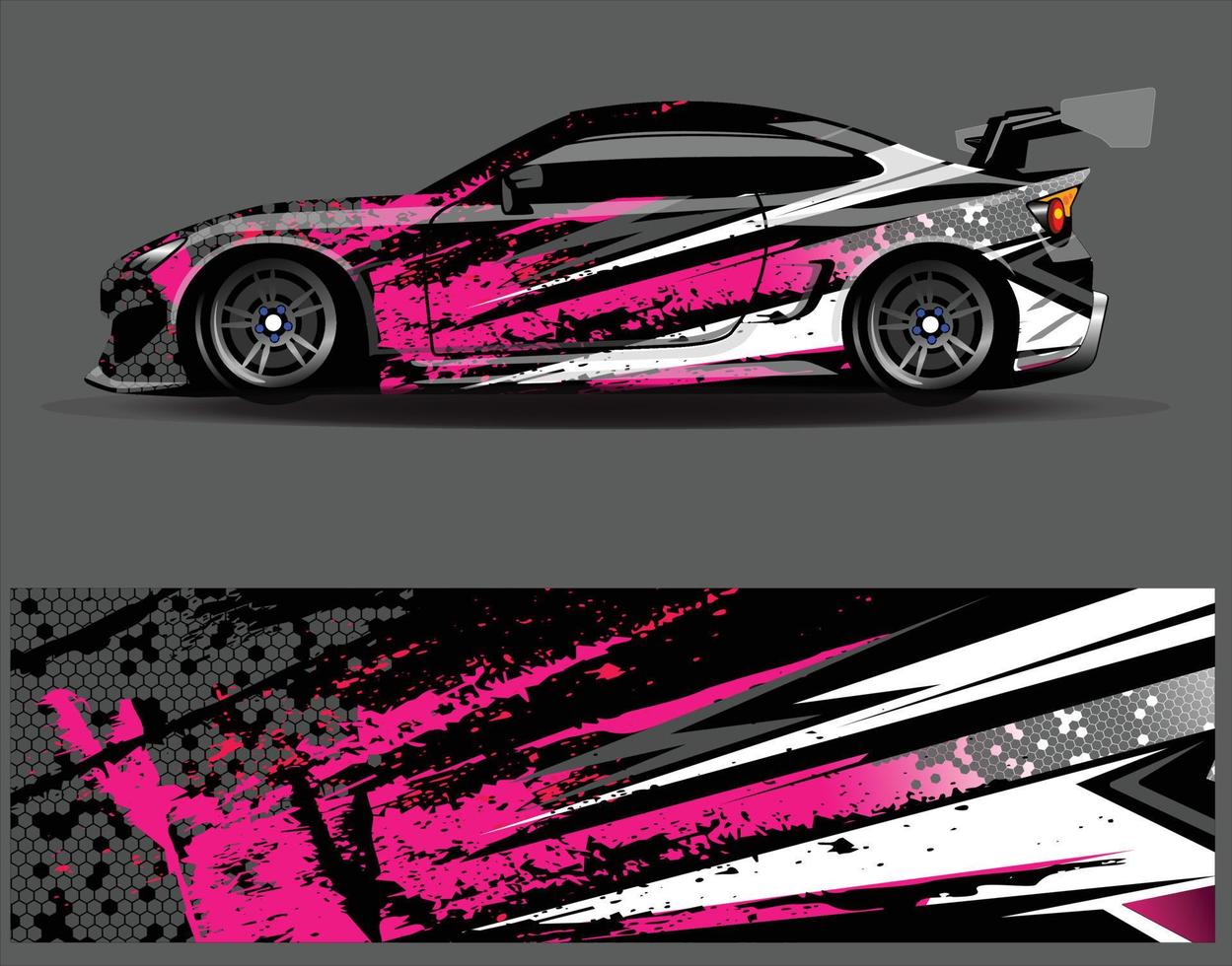 Car wrap decal graphics. Abstract eagle stripe  grunge racing and sport background for racing livery or daily use car vinyl sticker vector