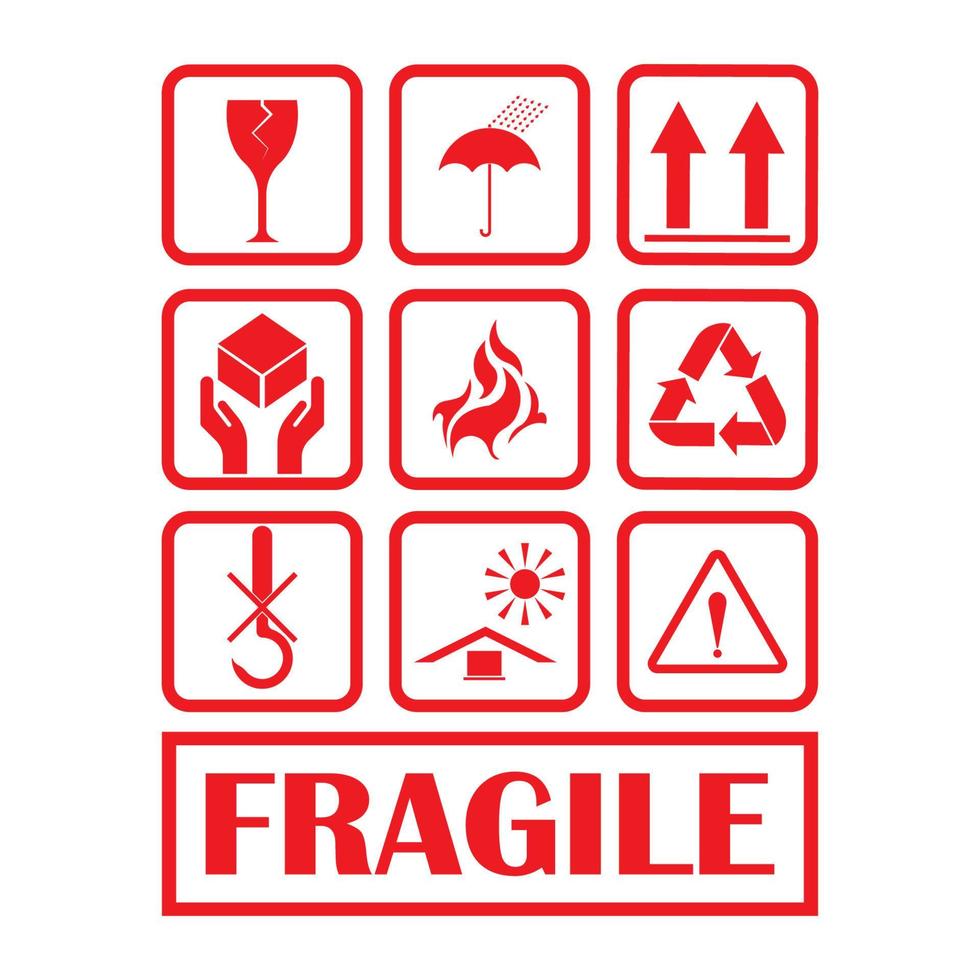 Fragile icon vector