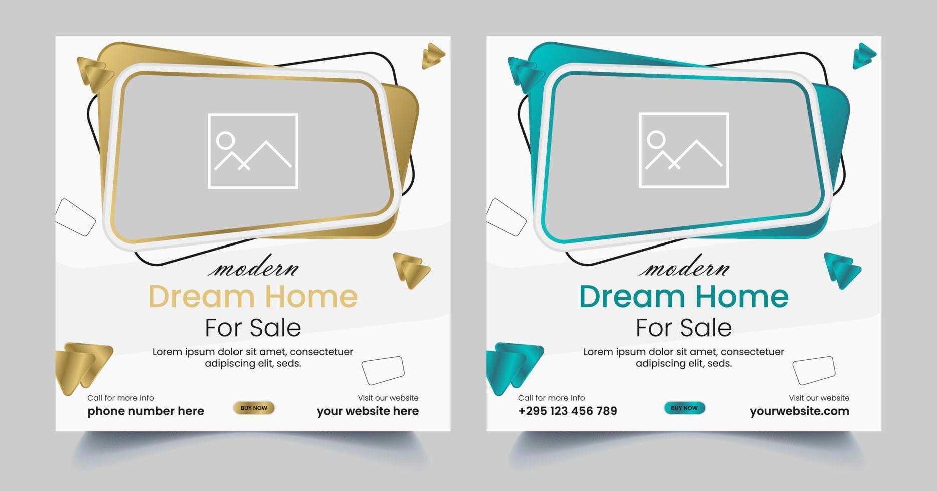 Real Estate Social Media fully editable Post Template, Home Sale Social Media Promotional banner design vector