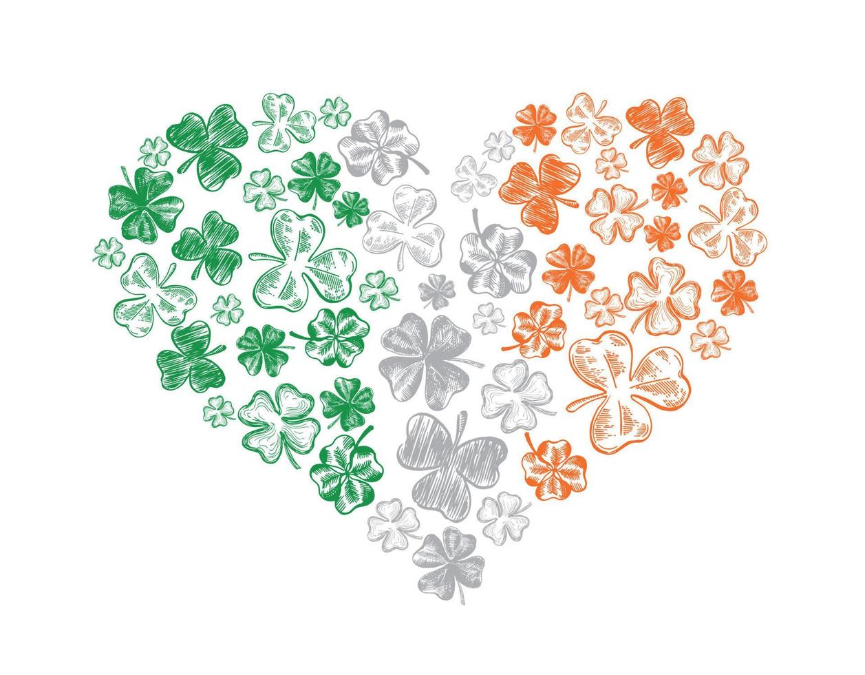 978.epsHeart of clover. Patrick's day. Hand drawn style. Vector illustration.