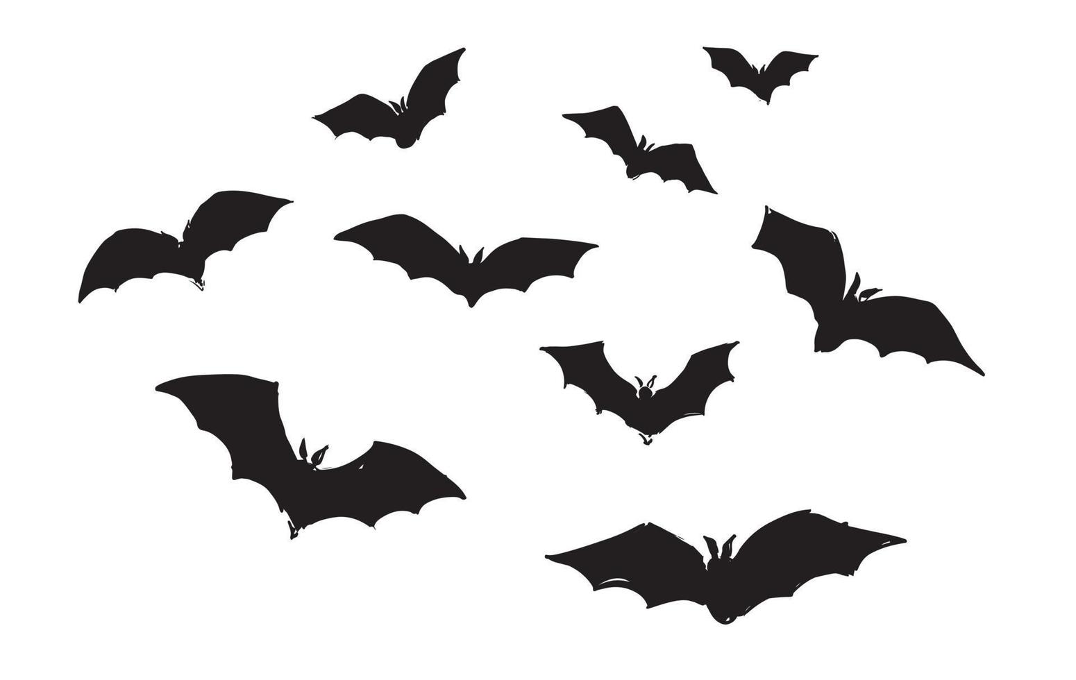 Flying bat, grunge illustration, vector. vector