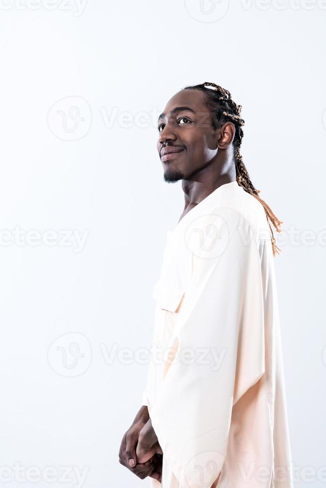 handsome african black man in traditional  clothes photo