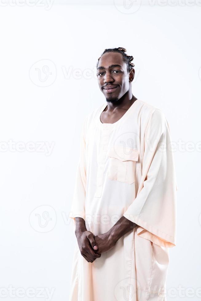 handsome african black man in traditional  clothes photo