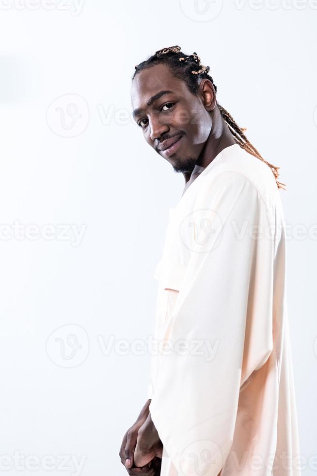 handsome african black man in traditional  clothes photo