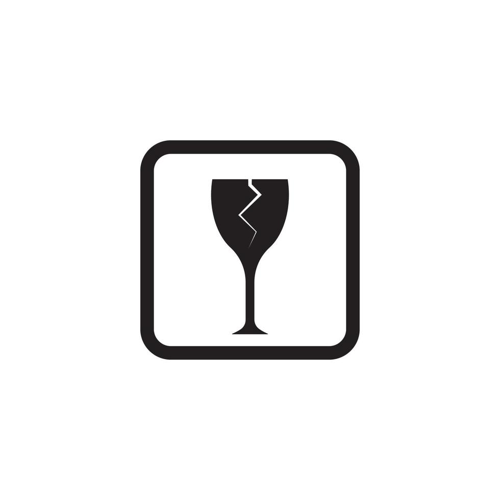 Fragile icon vector