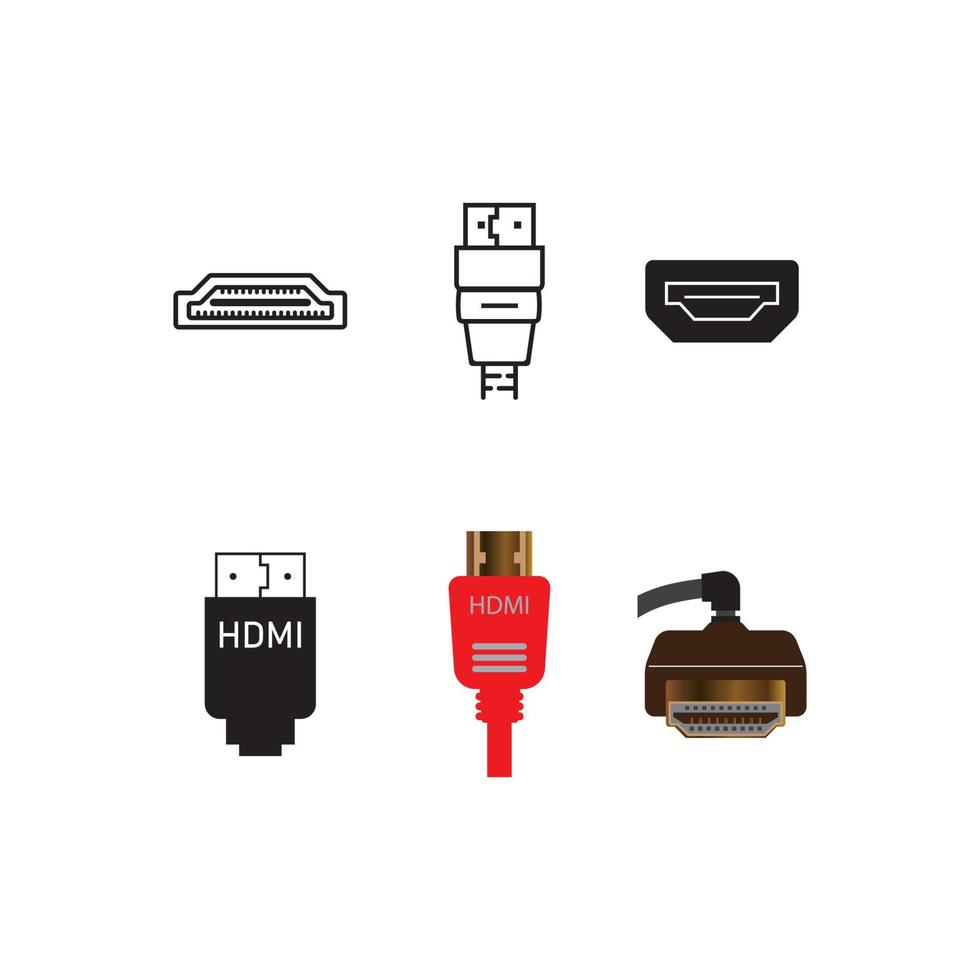 icono hdmi. plantilla de diseño de ilustración vectorial. vector