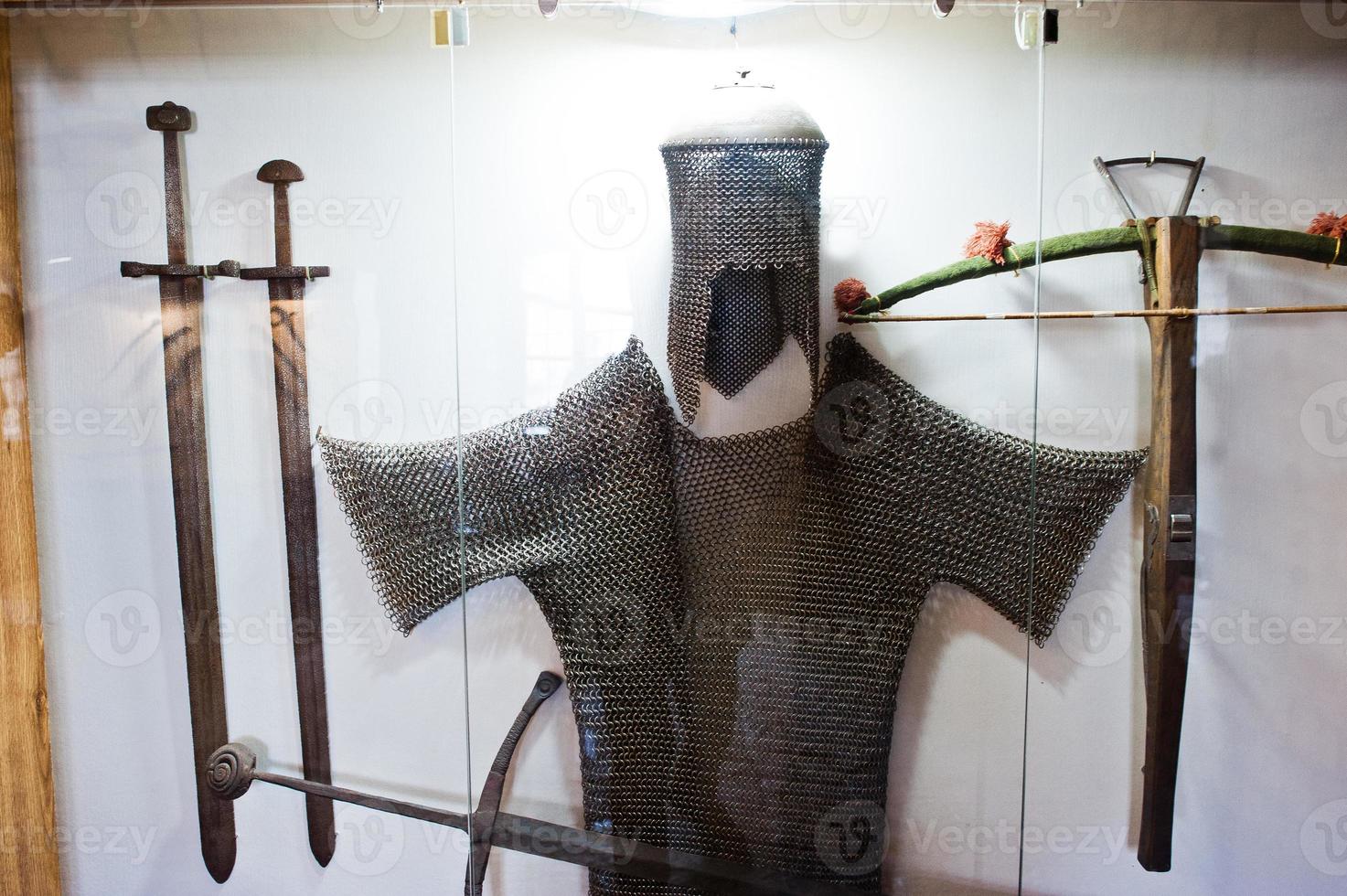 Knight's armour as a part of an exhebition in museum. photo