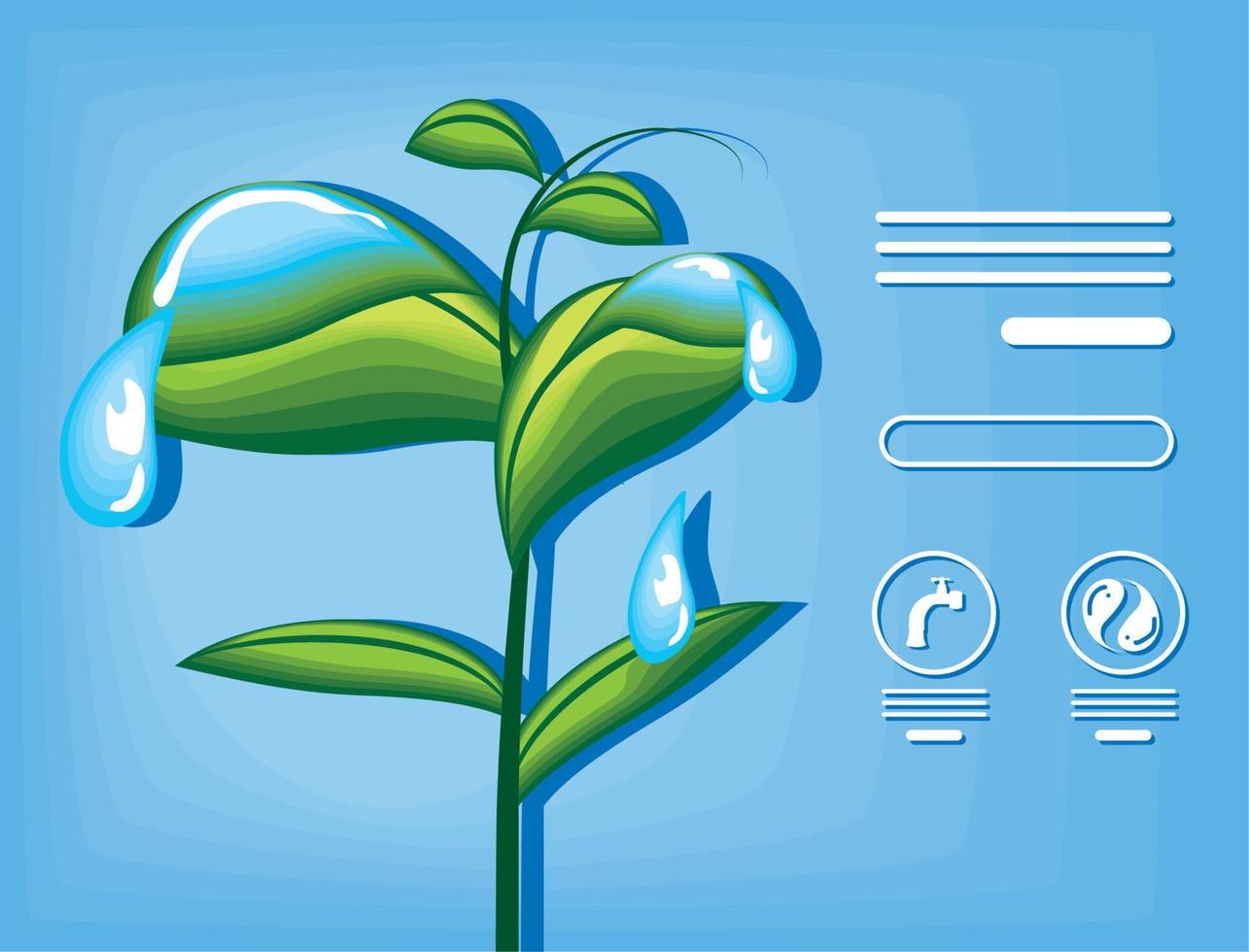 planta del día mundial del agua vector