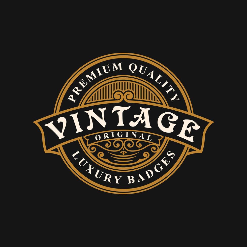 Vintage luxury ornament logo vector
