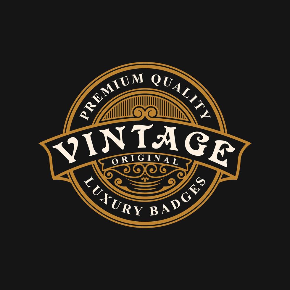 Vintage luxury ornament logo vector