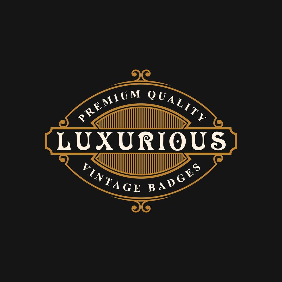 logotipo de adorno de lujo vintage vector