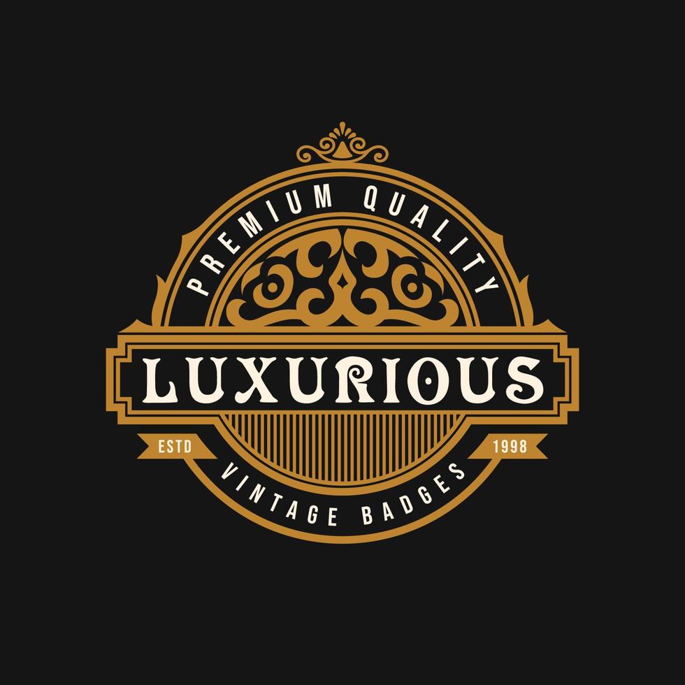 Vintage luxury ornament logo vector