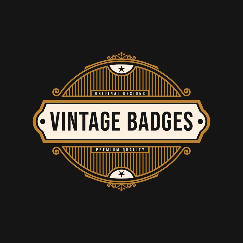 Vintage luxury ornament logo vector