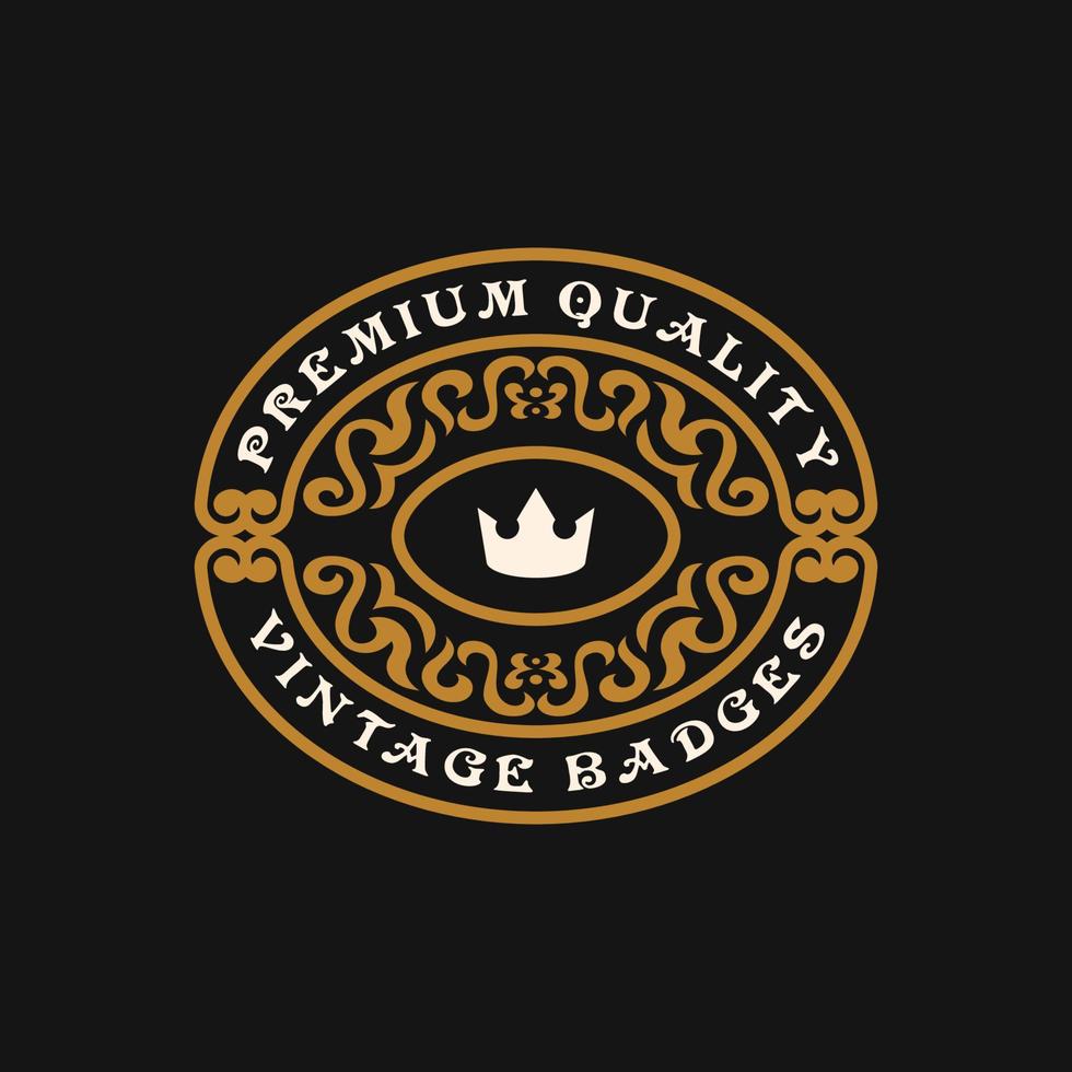Vintage luxury ornament logo vector