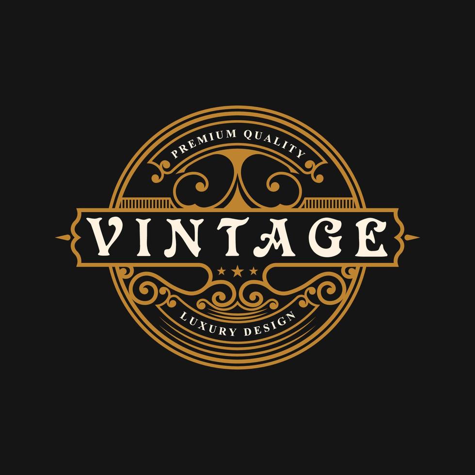 logotipo de adorno de lujo vintage vector