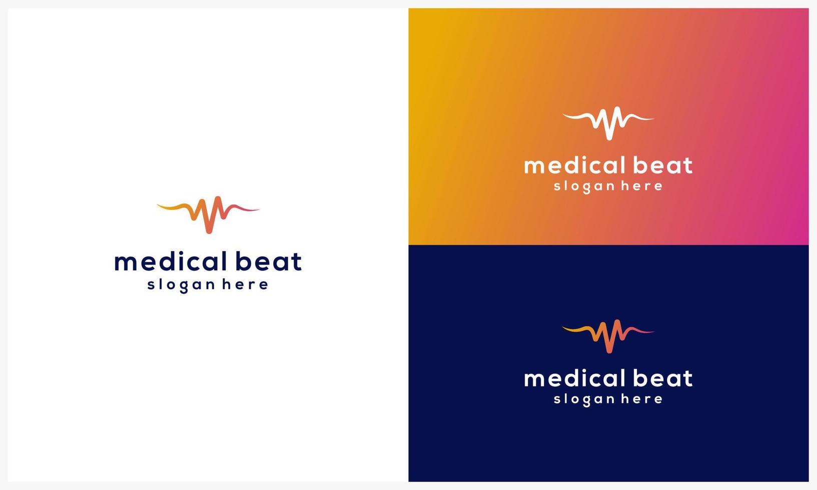 plantilla de diseño de logotipo de latido de corazón médico icono de símbolo de latido de corazón abstracto vector