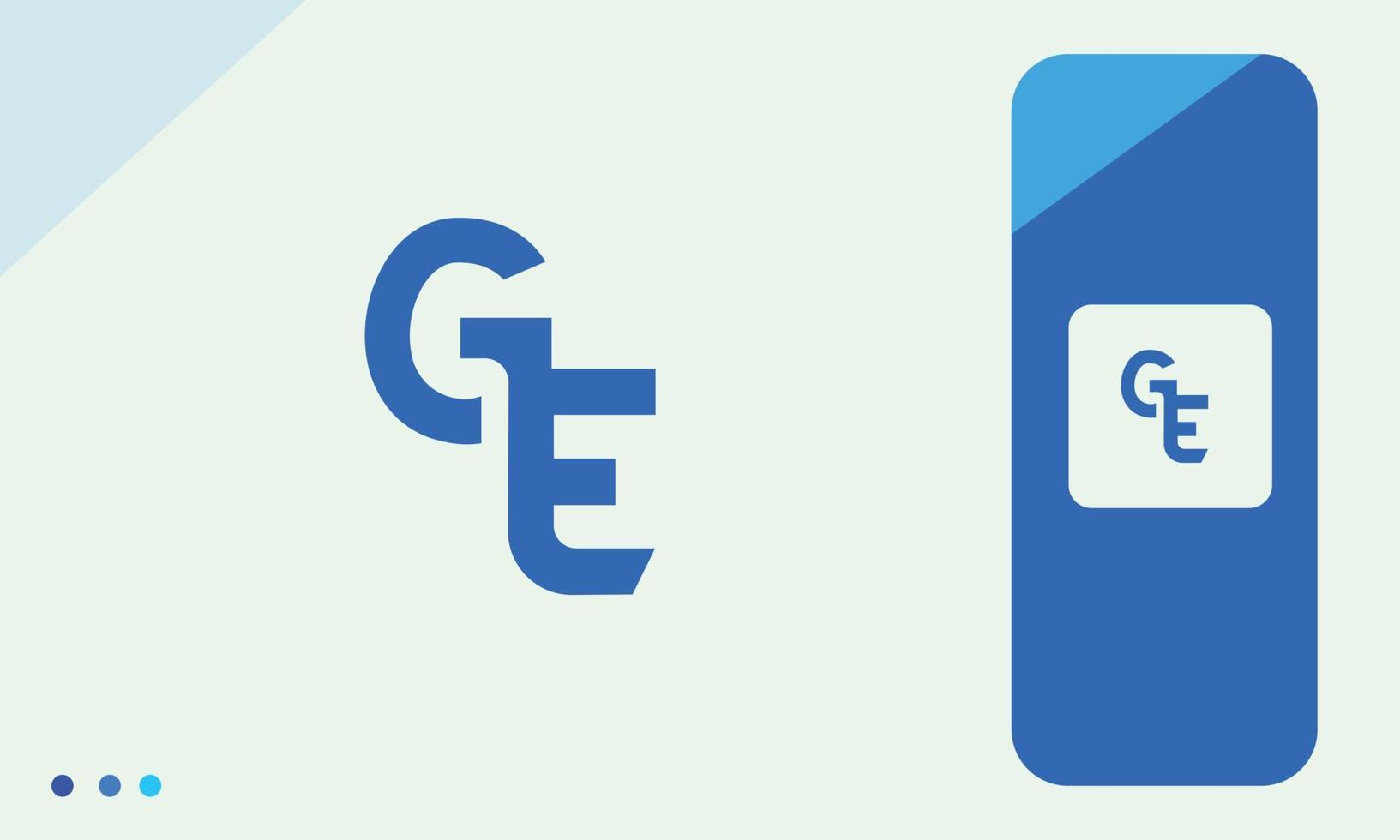 Alphabet letters Initials Monogram logo GE, EG, G and E vector