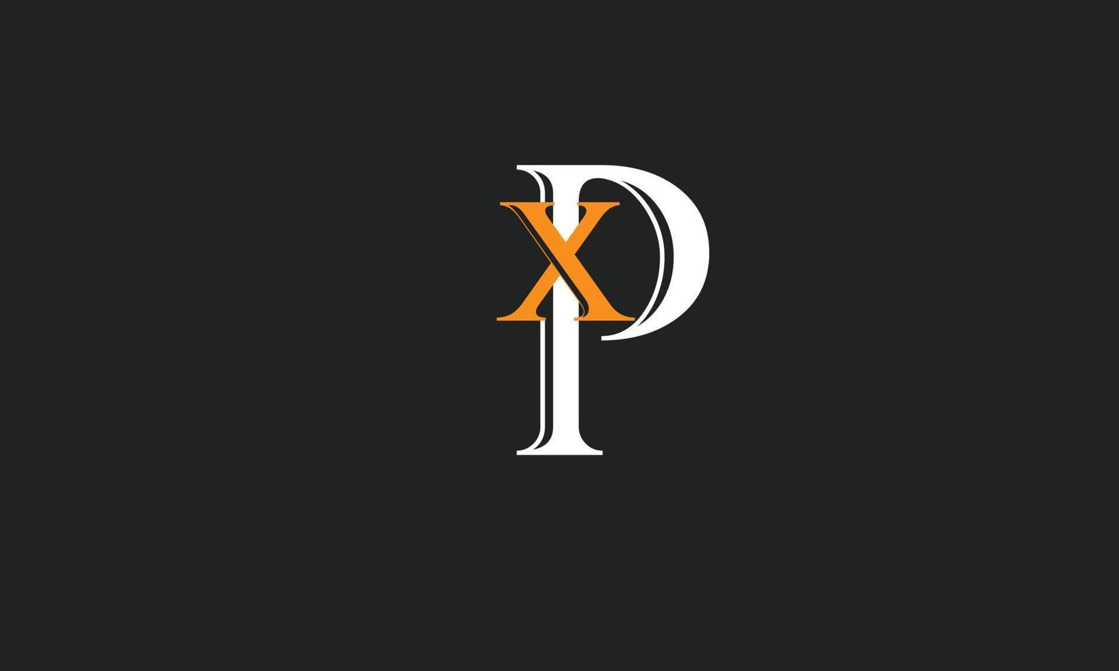 letras del alfabeto iniciales monograma logo xp, px, x y p vector