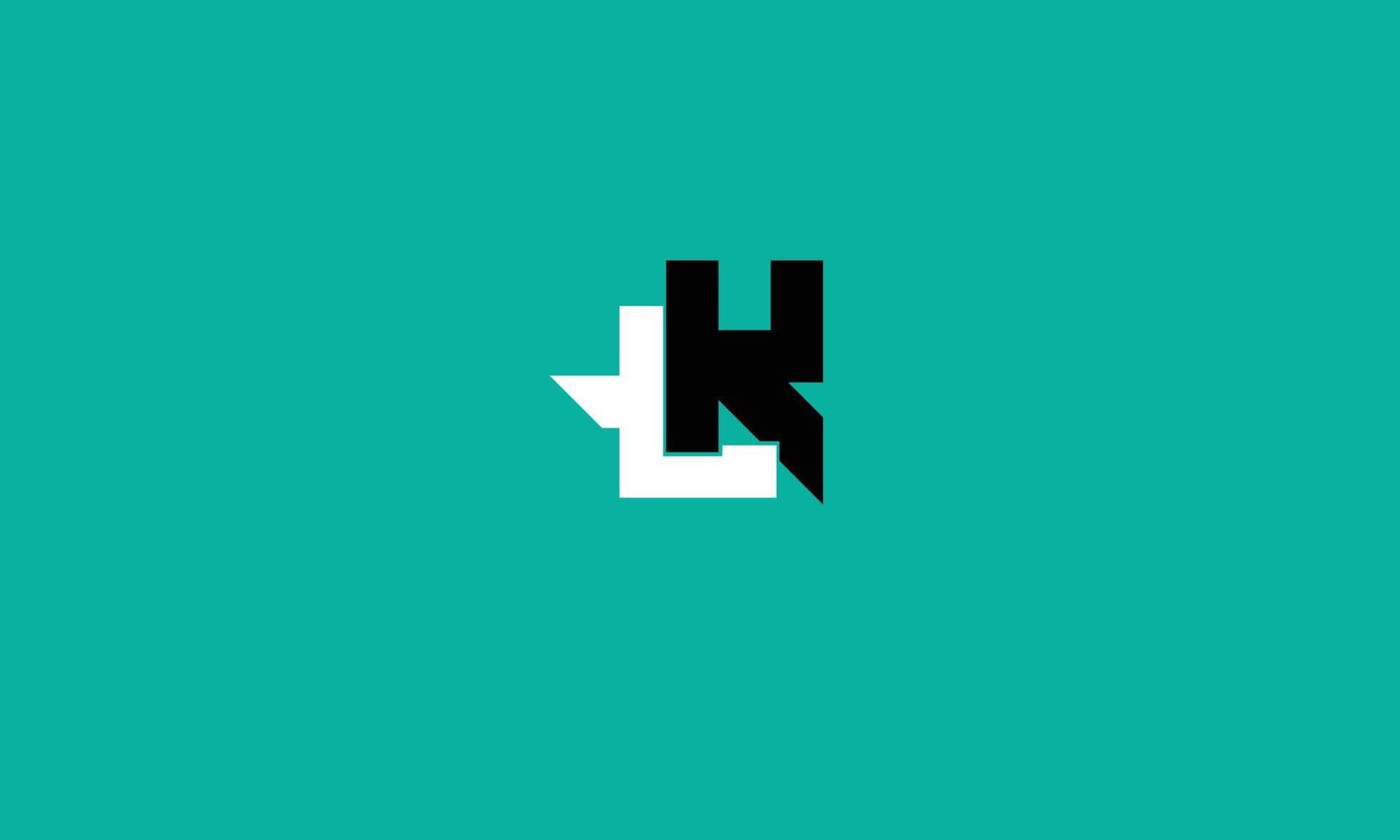 alfabeto letras iniciales monograma logo lk, kl, l y k vector