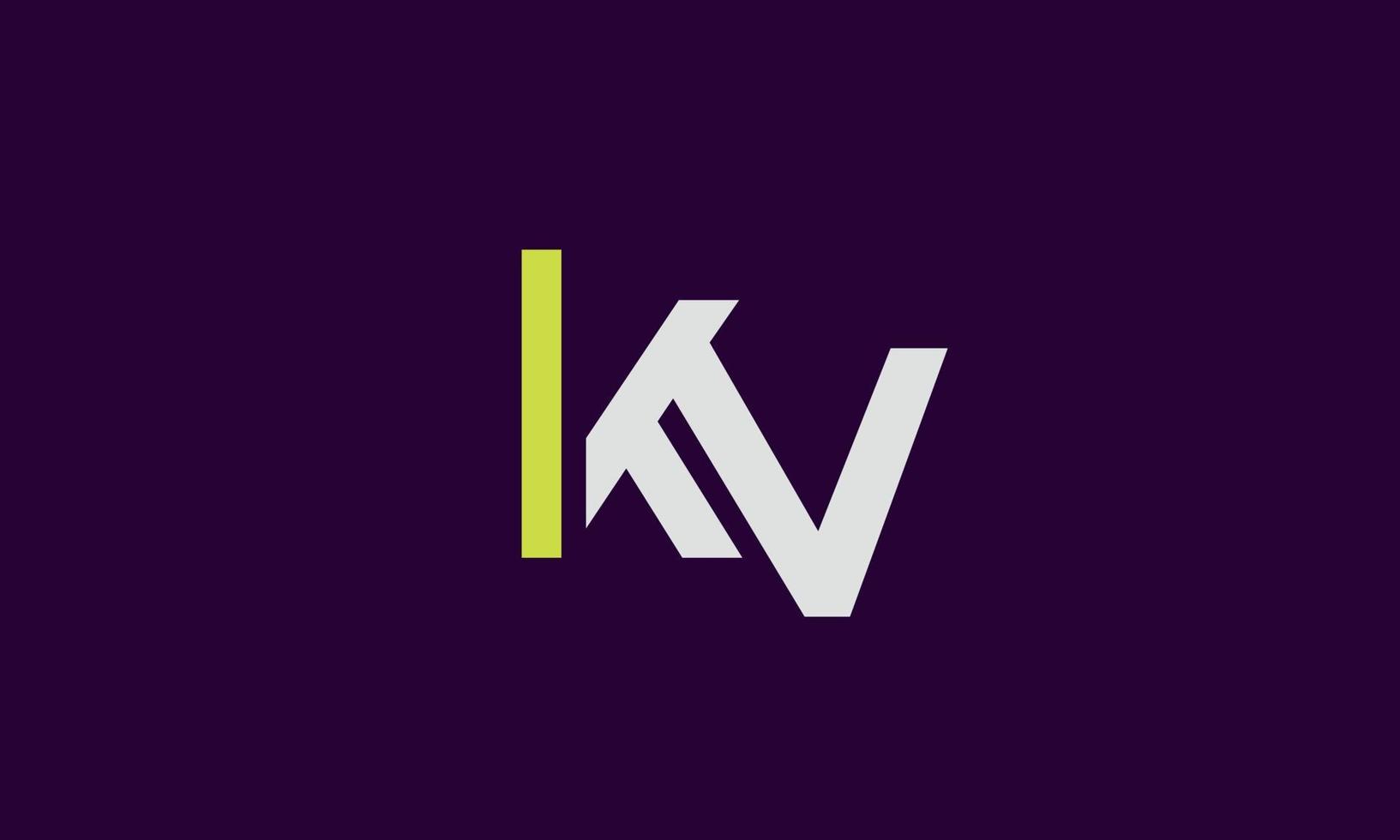 Alphabet letters Initials Monogram logo KV, VK, K and V vector