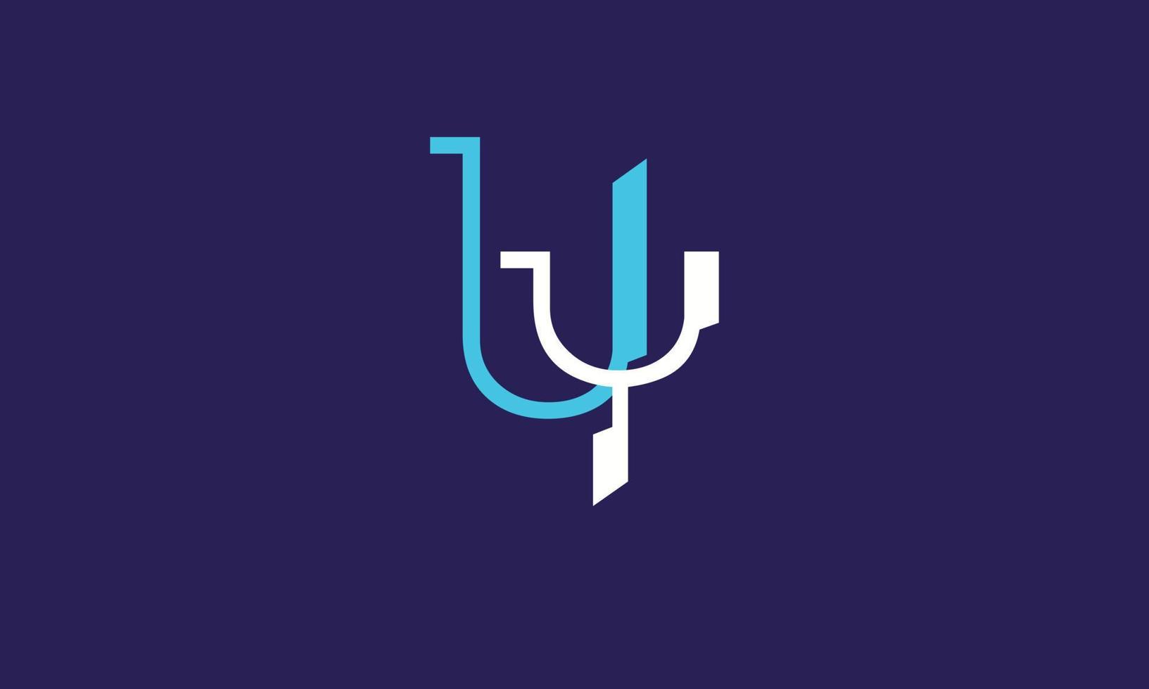 alfabeto letras iniciales monograma logo uy, yu, u y y vector