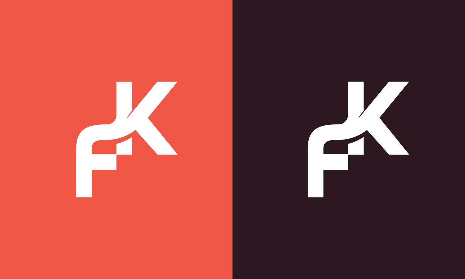 letras del alfabeto iniciales monograma logo fk, kf, f y k vector