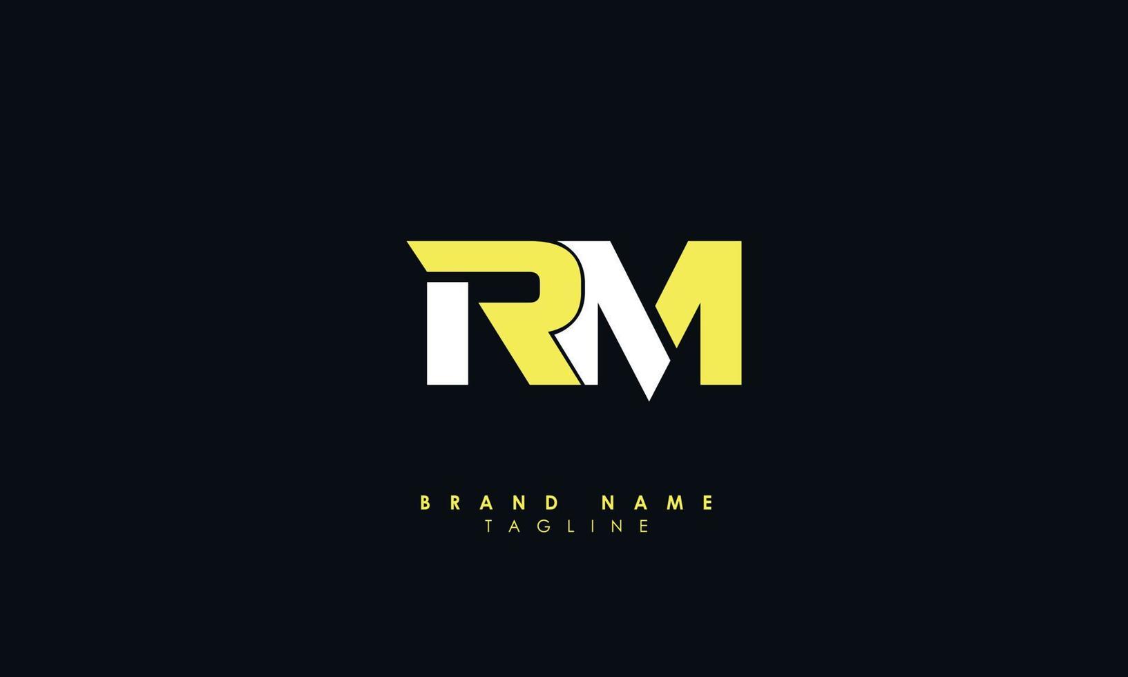 alfabeto letras iniciales monograma logo rm, mr, r y m vector