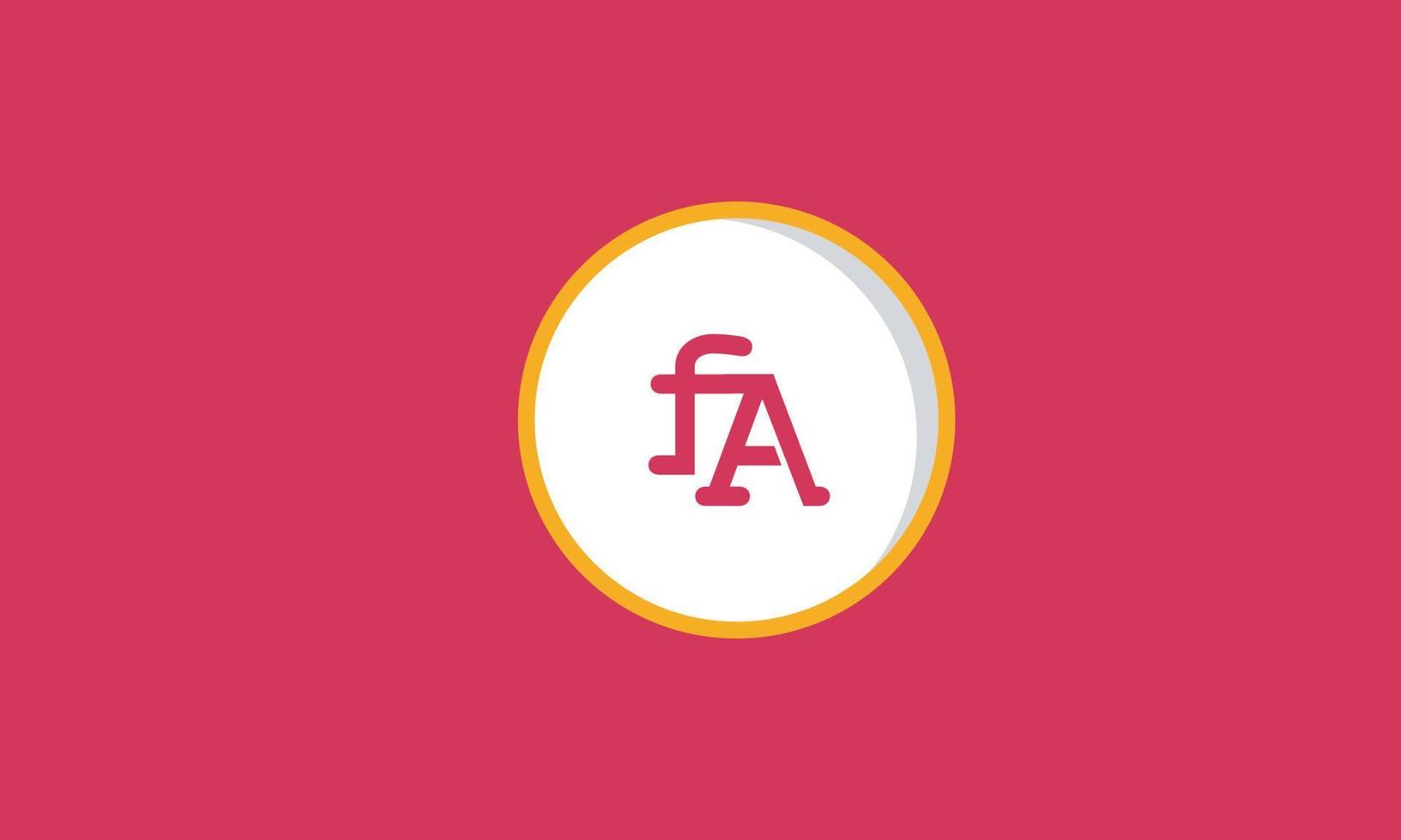 Alphabet letters Initials Monogram logo FA, AF, F and A vector