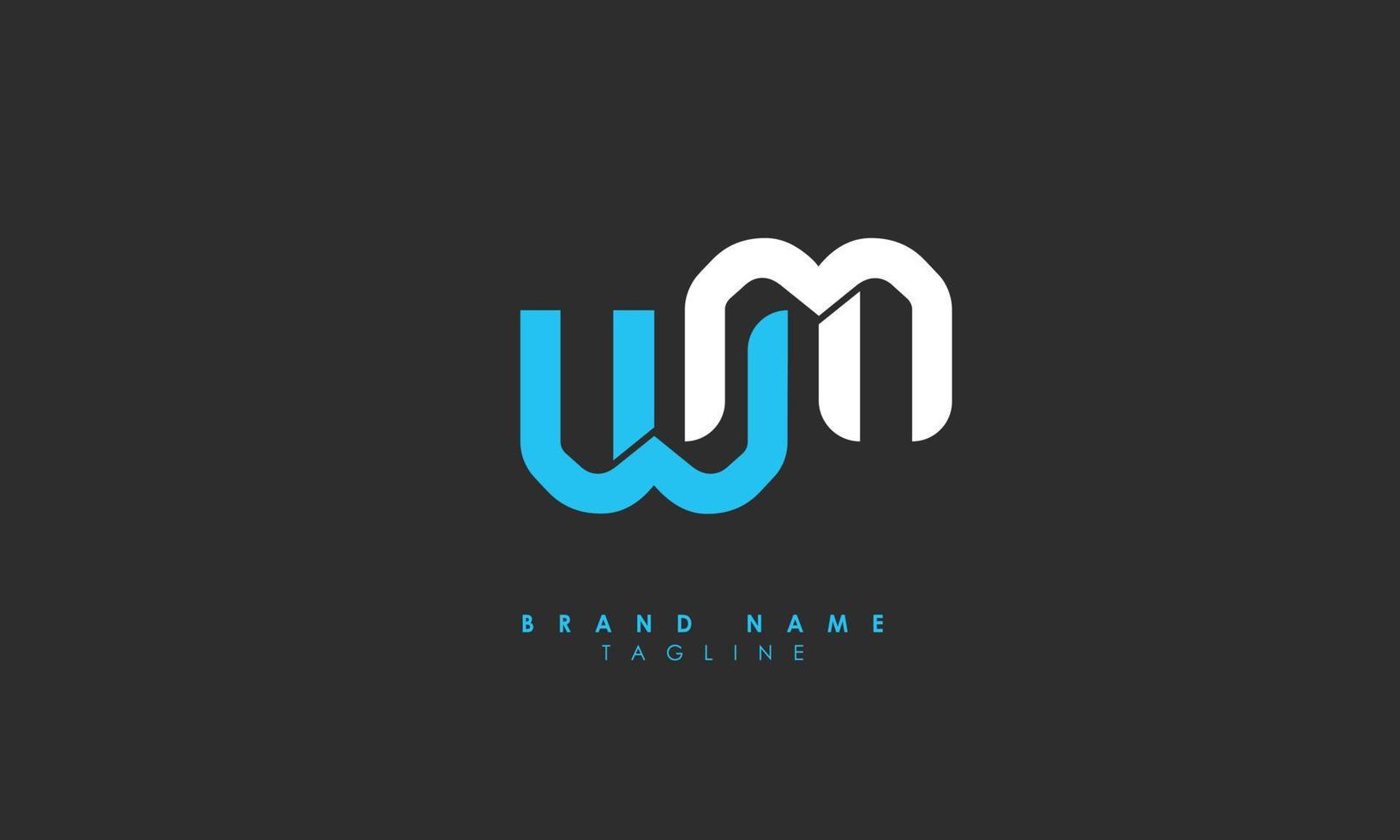 alfabeto letras iniciales monograma logo wm, mw, w y m vector