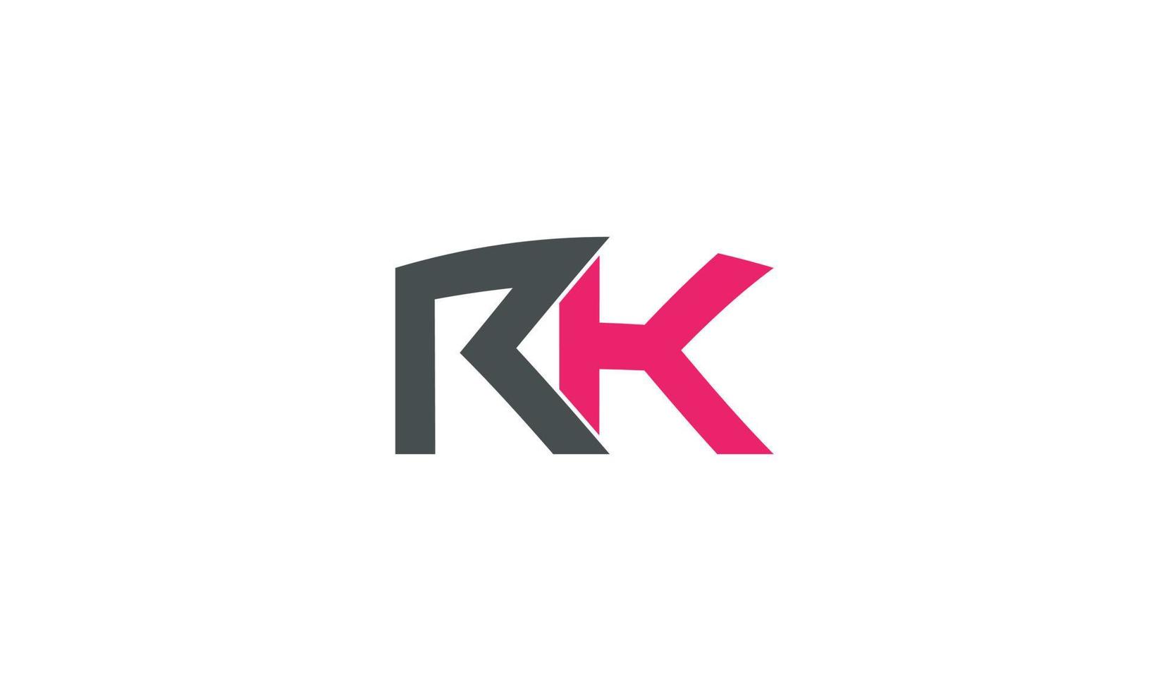 Alphabet letters Initials Monogram logo RK, KR, R and K vector